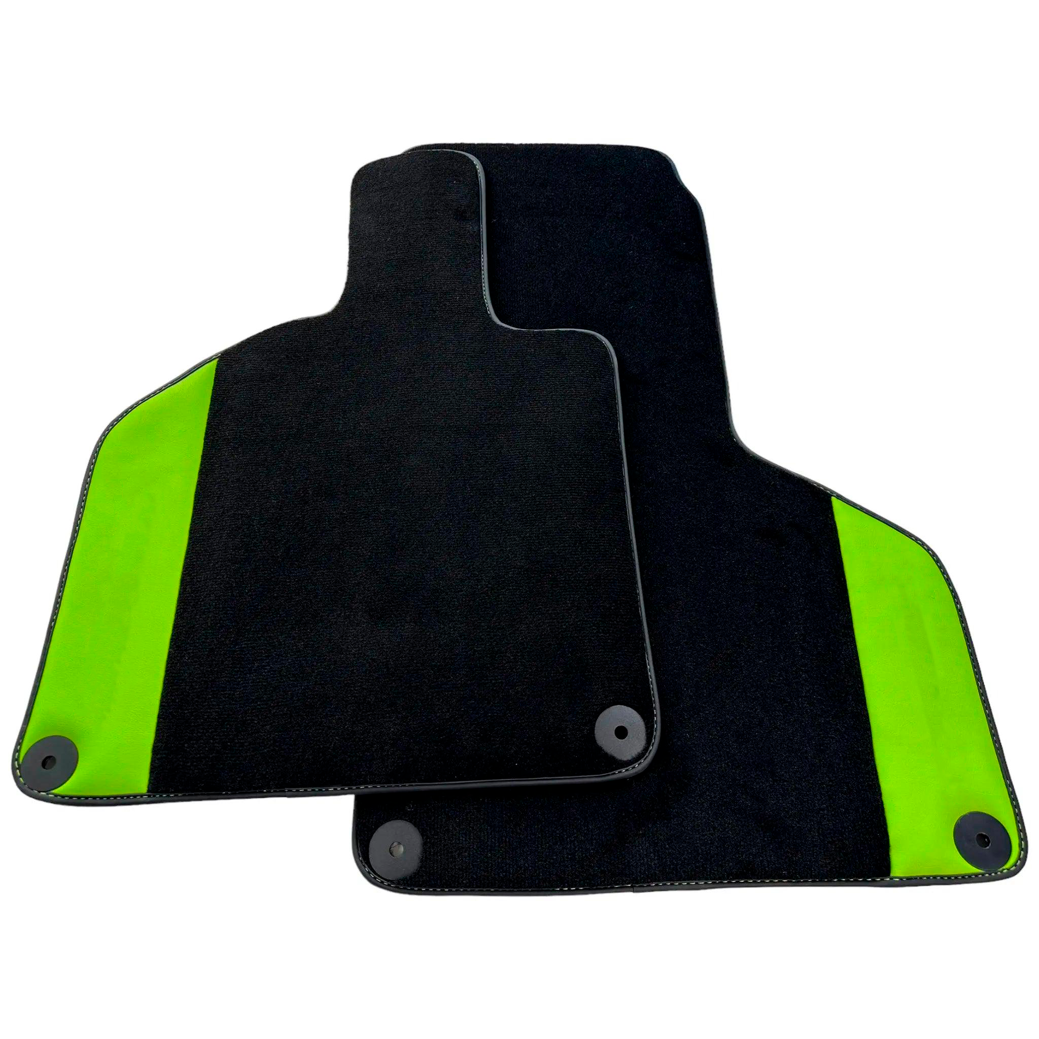 Black Floor Mats for Lamborghini Huracan (2014-2023) with Green Leather