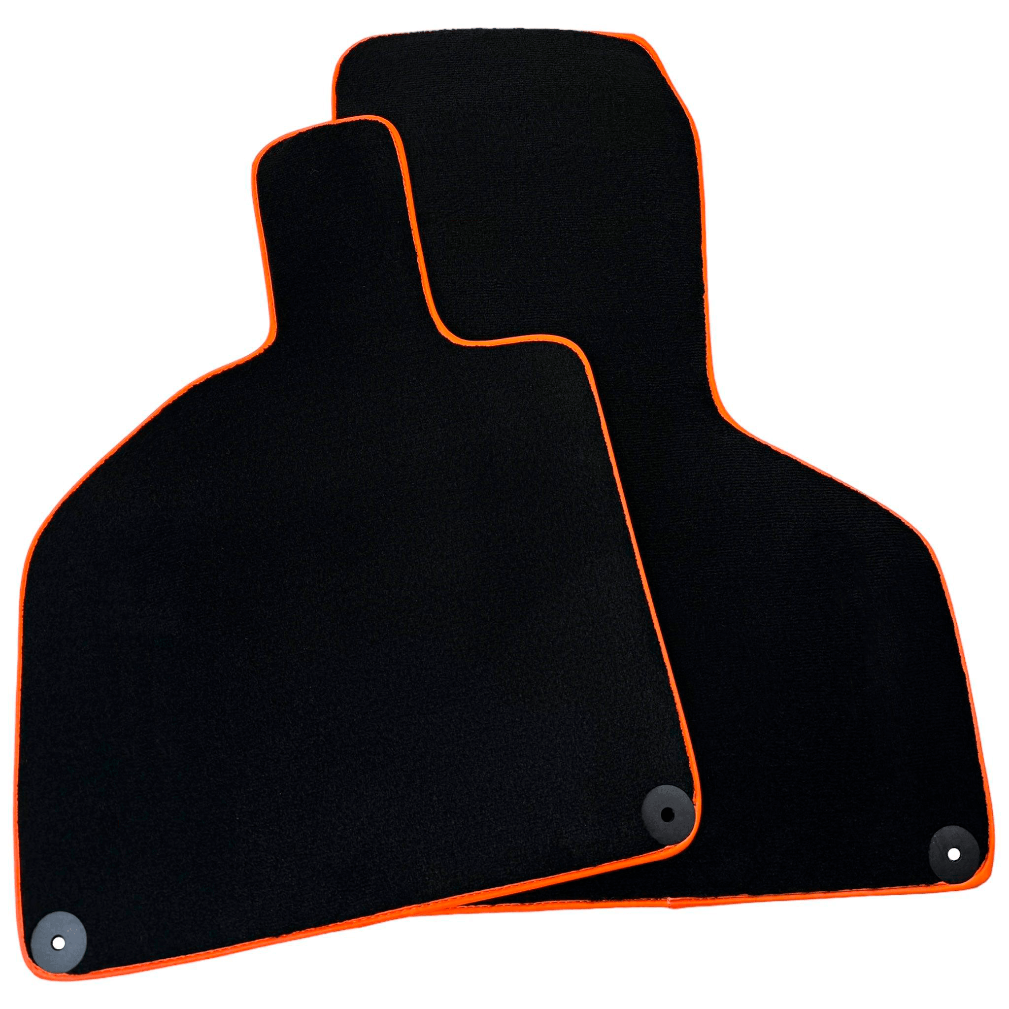 Black Floor Mats for Lamborghini Huracan | Orange Leather Trim