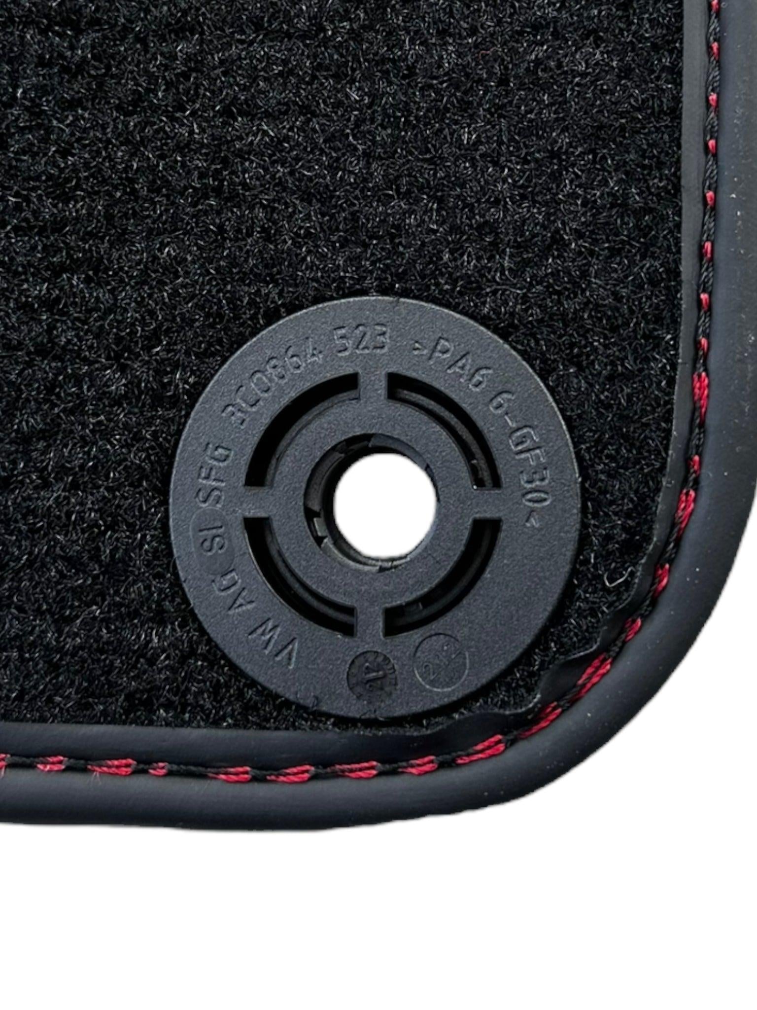 Black Floor Mats for Lamborghini Huracan With Red Leather - AutoWin