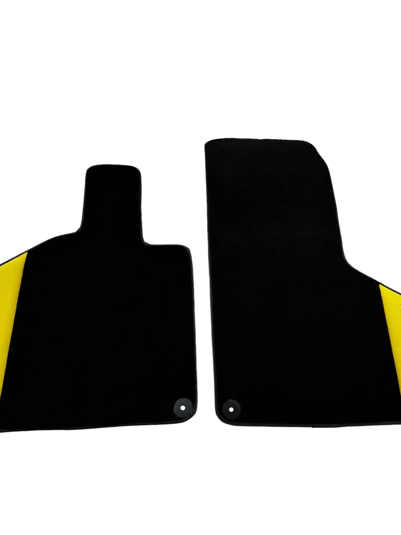 Black Floor Mats for Lamborghini Huracan with Yellow Alcantara Leather
