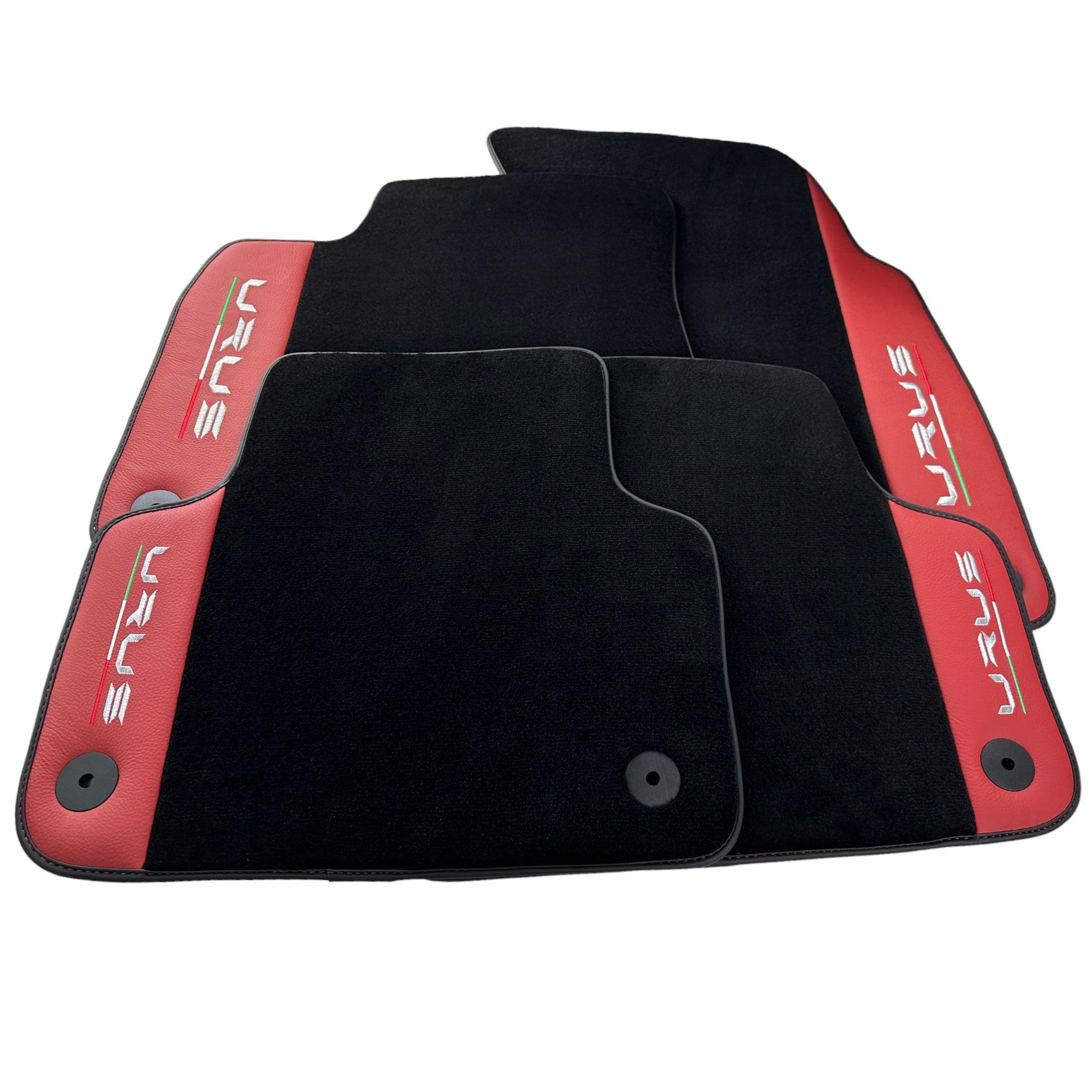 Black Floor Mats for Lamborghini Urus With Red Leather - AutoWin