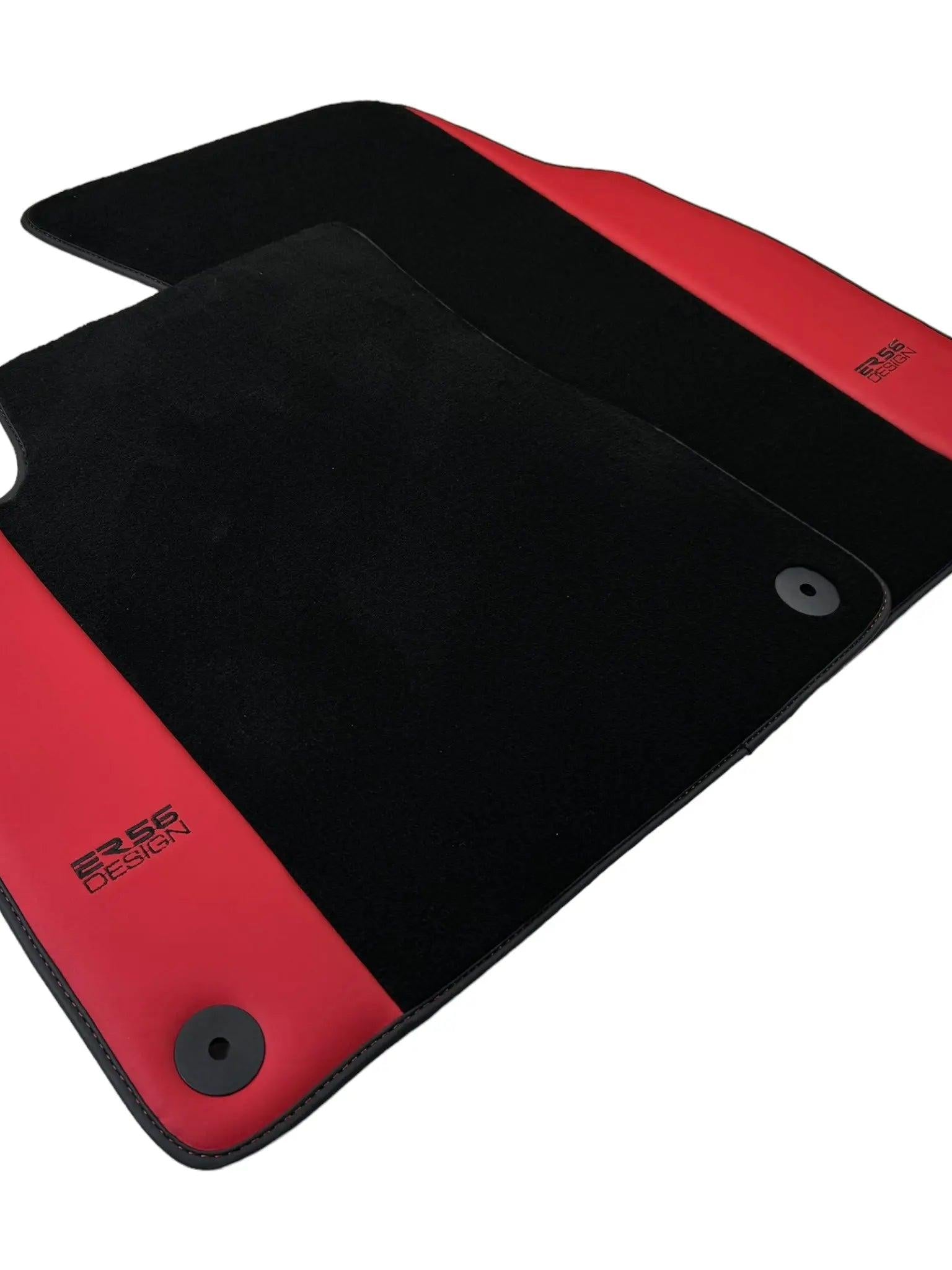 Black Floor Mats for Lamborghini Urus with Red Leather | ER56 Design