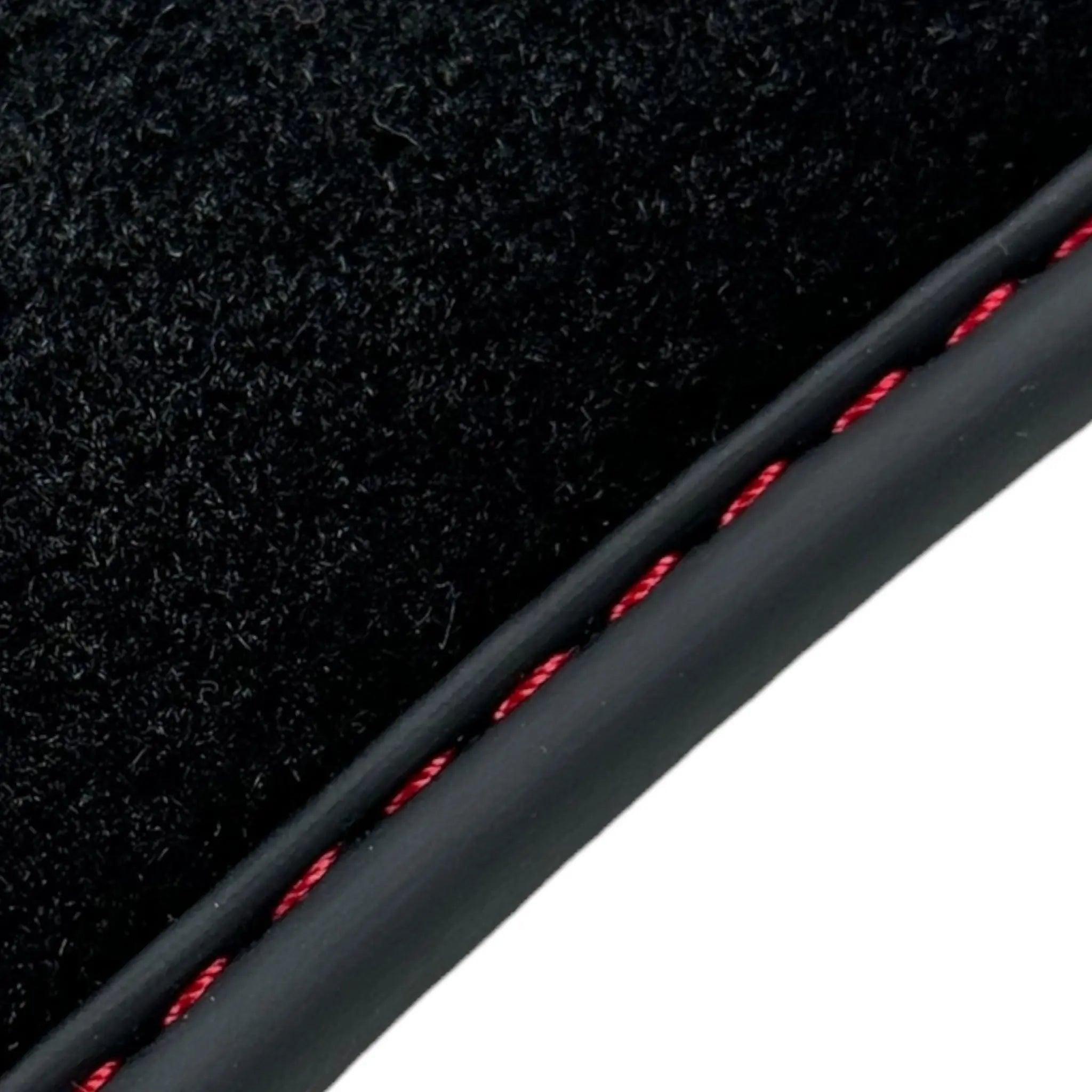 Black Floor Mats for Lamborghini Urus with Red Leather