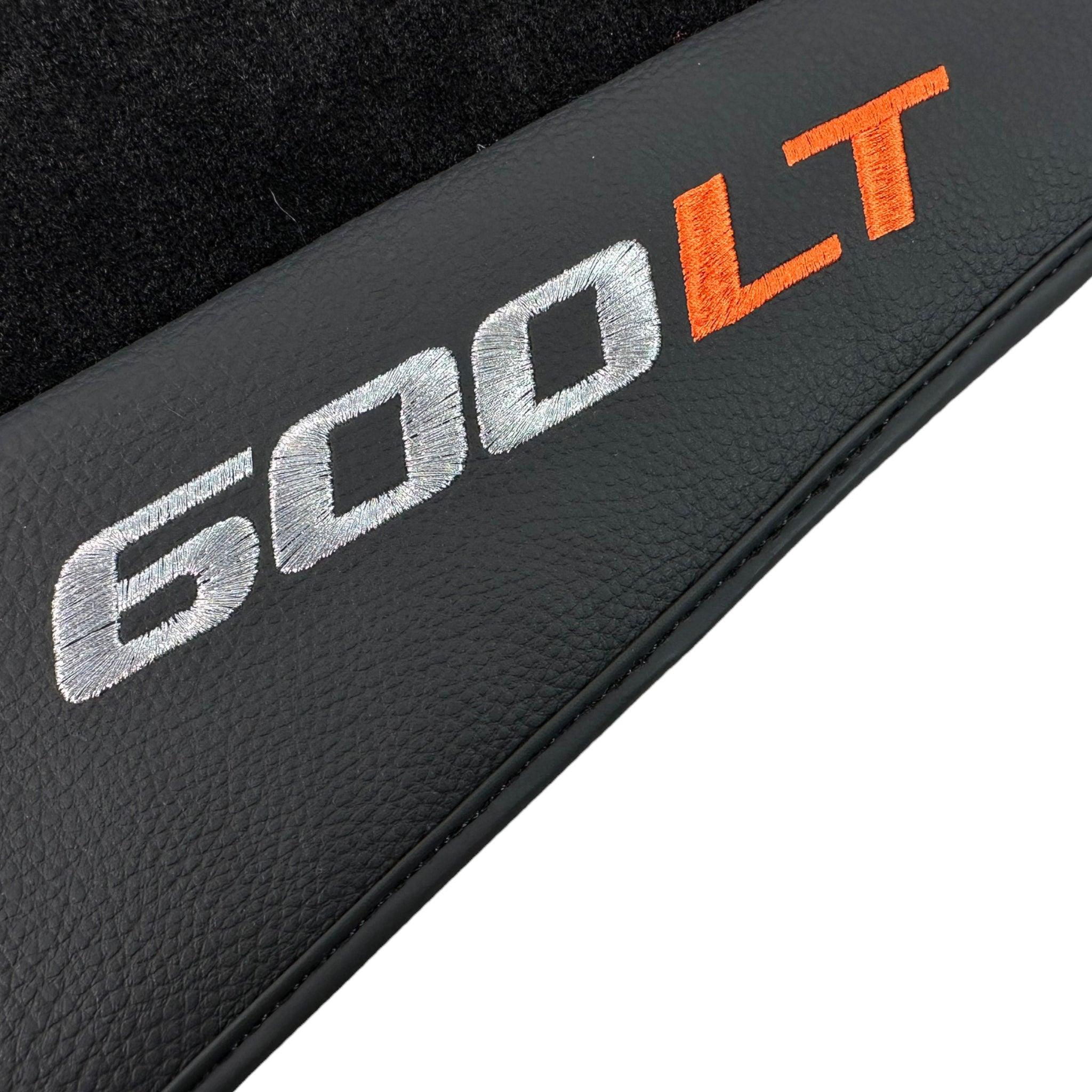 Black Floor Mats for McLaren 600 LT (2018-2020) With Leather
