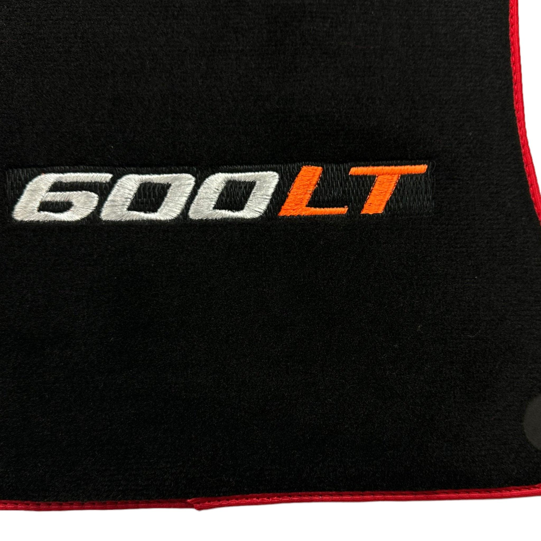 Black Floor Mats for McLaren 600 LT (2018-2020) With Red Trim