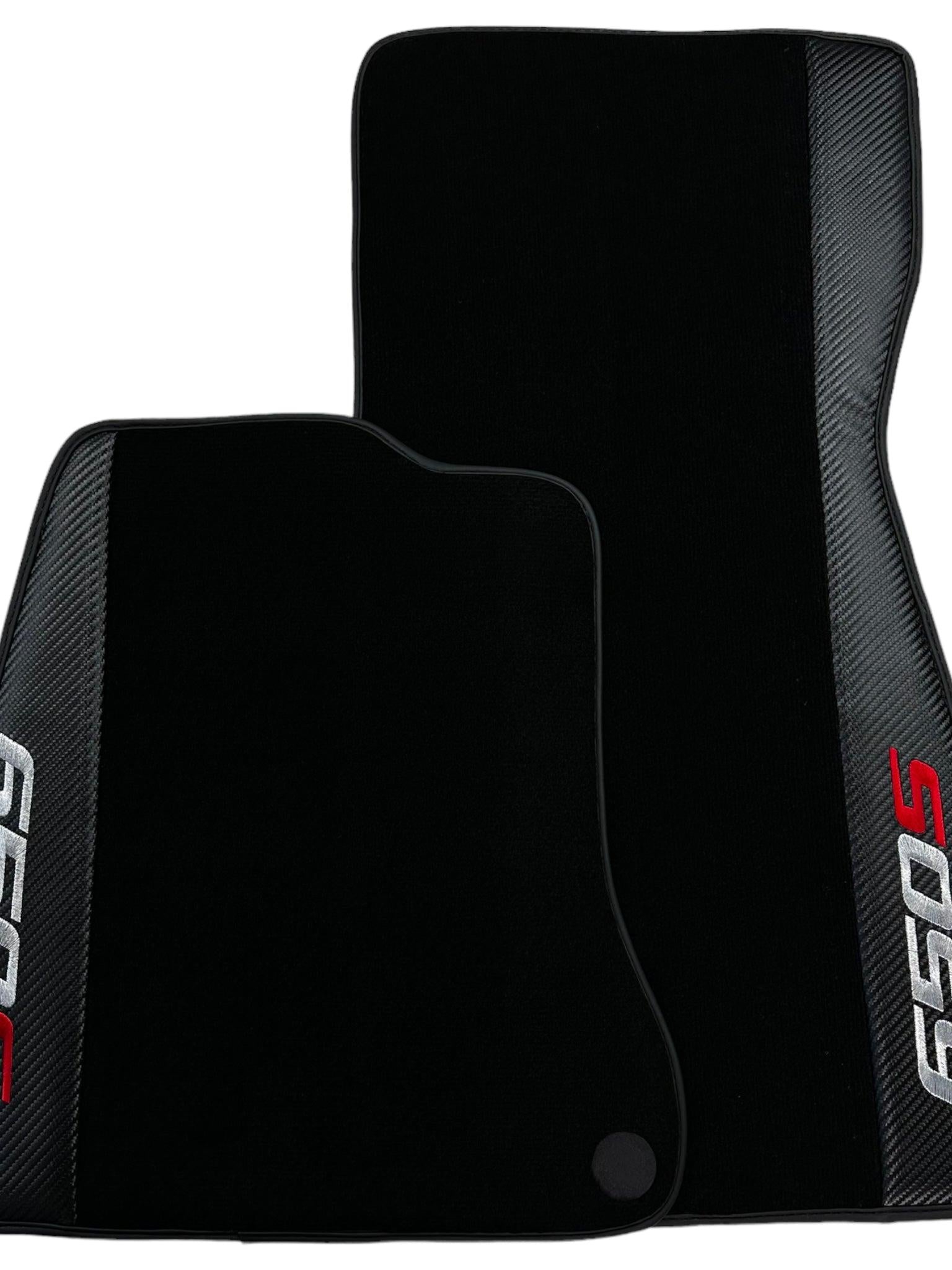 Black Floor Mats For McLaren 650S Black Tailored With Carbon Leather