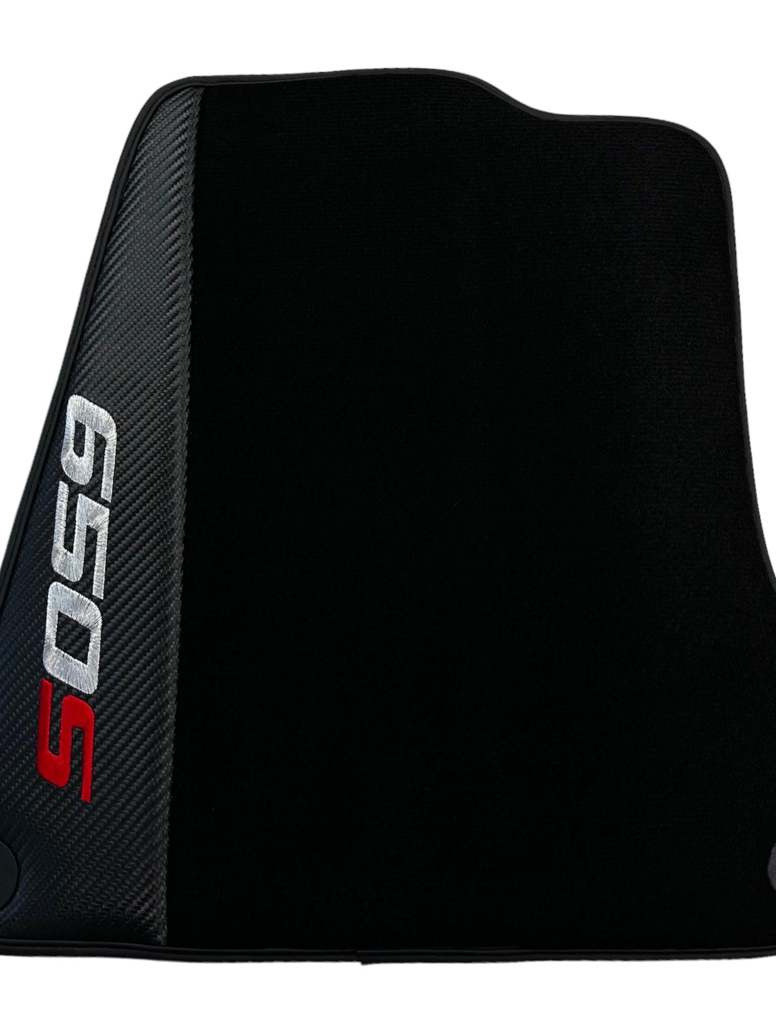 Black Floor Mats For McLaren 650S Black Tailored With Carbon Leather