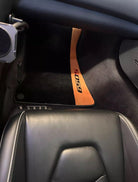 Black Floor Mats For McLaren 650S Black Tailored With Orange Alcantara Leather - AutoWin