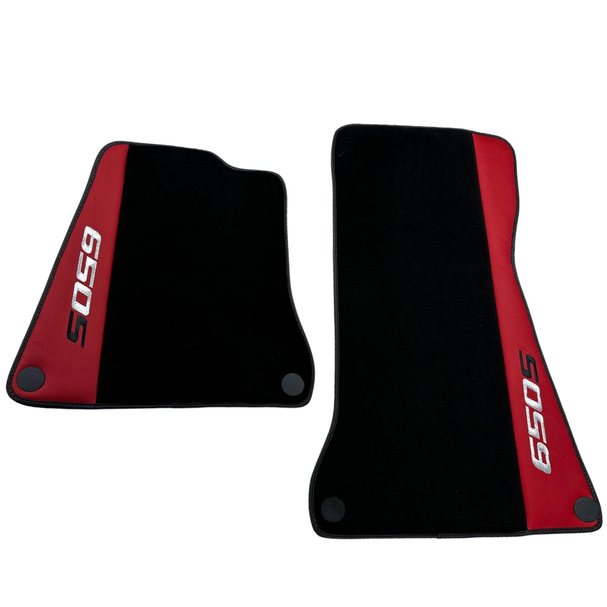 Black Floor Mats For McLaren 650S Black Tailored With Red Leather - AutoWin