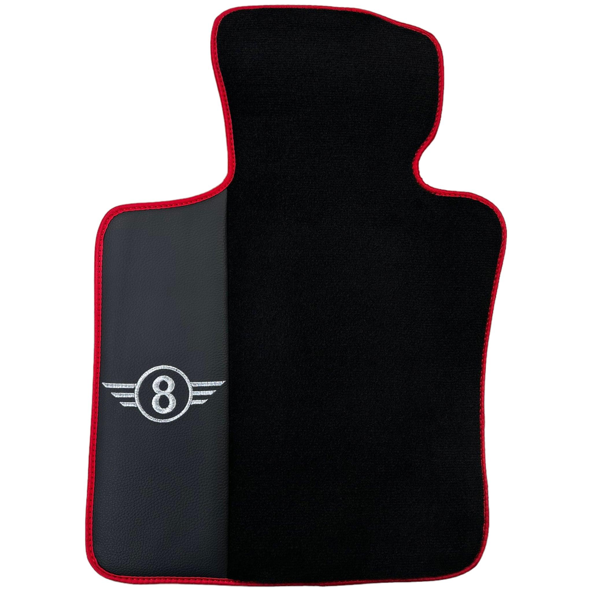 Black Floor Mats for Mini Cooper / One R50 (2001-2007) With Leather | Red Trim