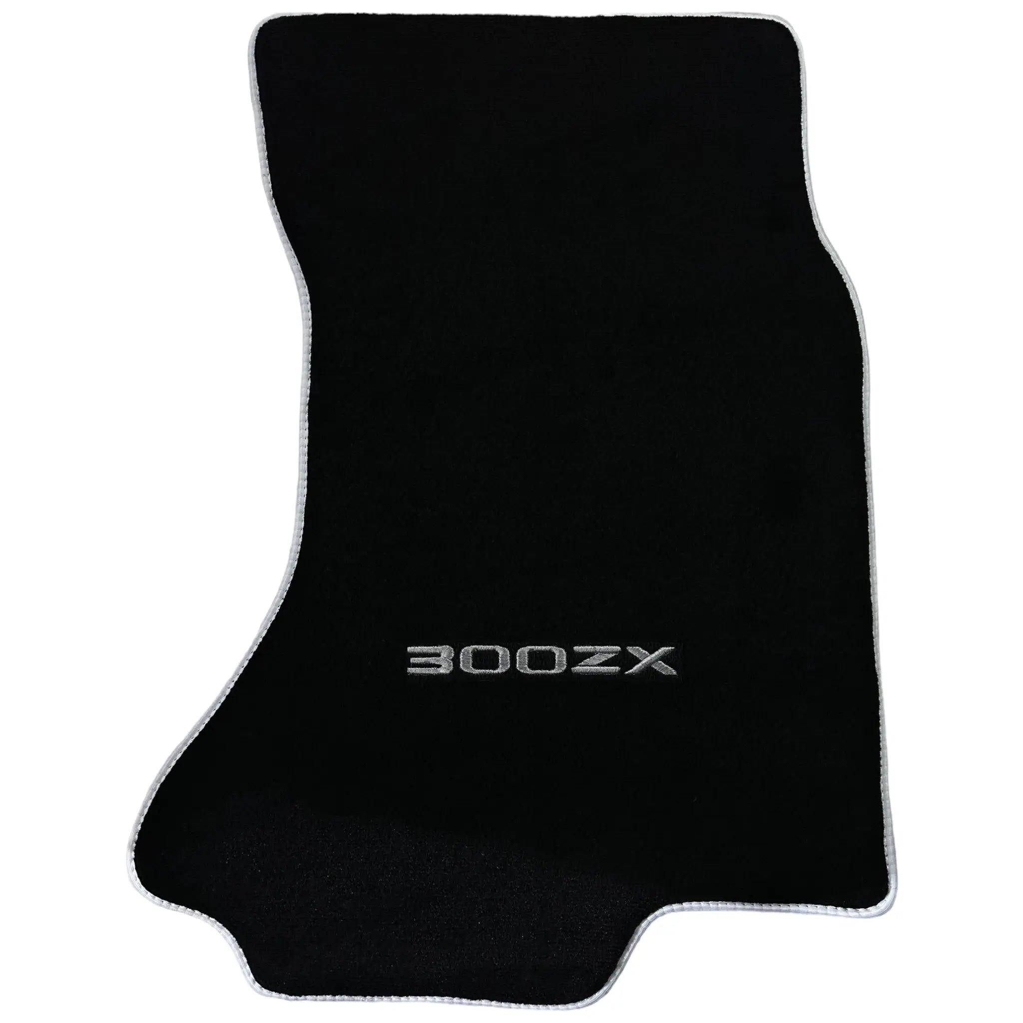 Black Floor Mats For Nissan 300ZX (1990-2000) with White Trim