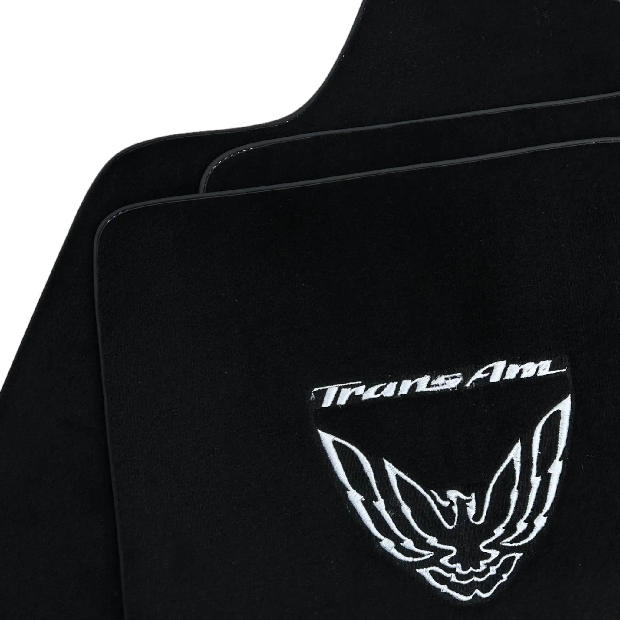 Black Floor Mats for Pontiac FireBird (1970-1981) with TransAm Logo