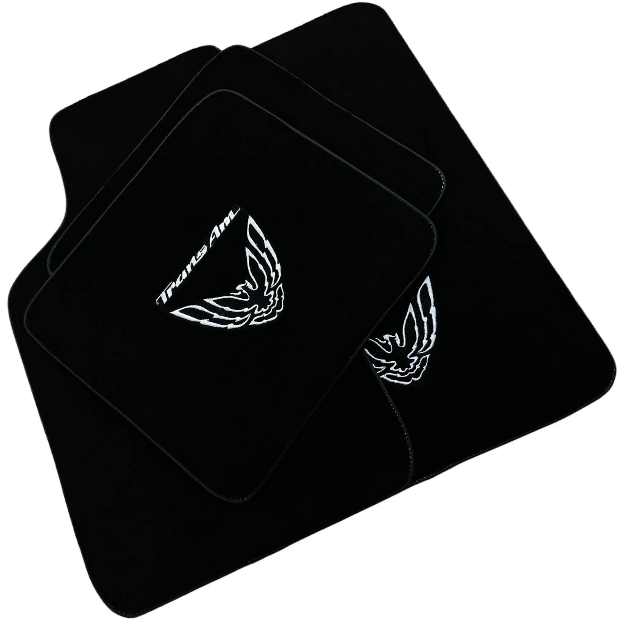 Black Floor Mats for Pontiac FireBird (1970-1981) with TransAm Logo