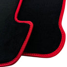 Black Floor Mats for Porsche 991 (2012-2019) with Red Trim