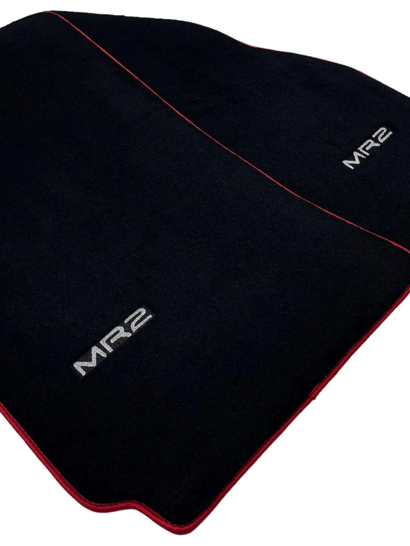 Black Floor Mats For Toyota MR2 2002-2007 With Red Trim - AutoWin