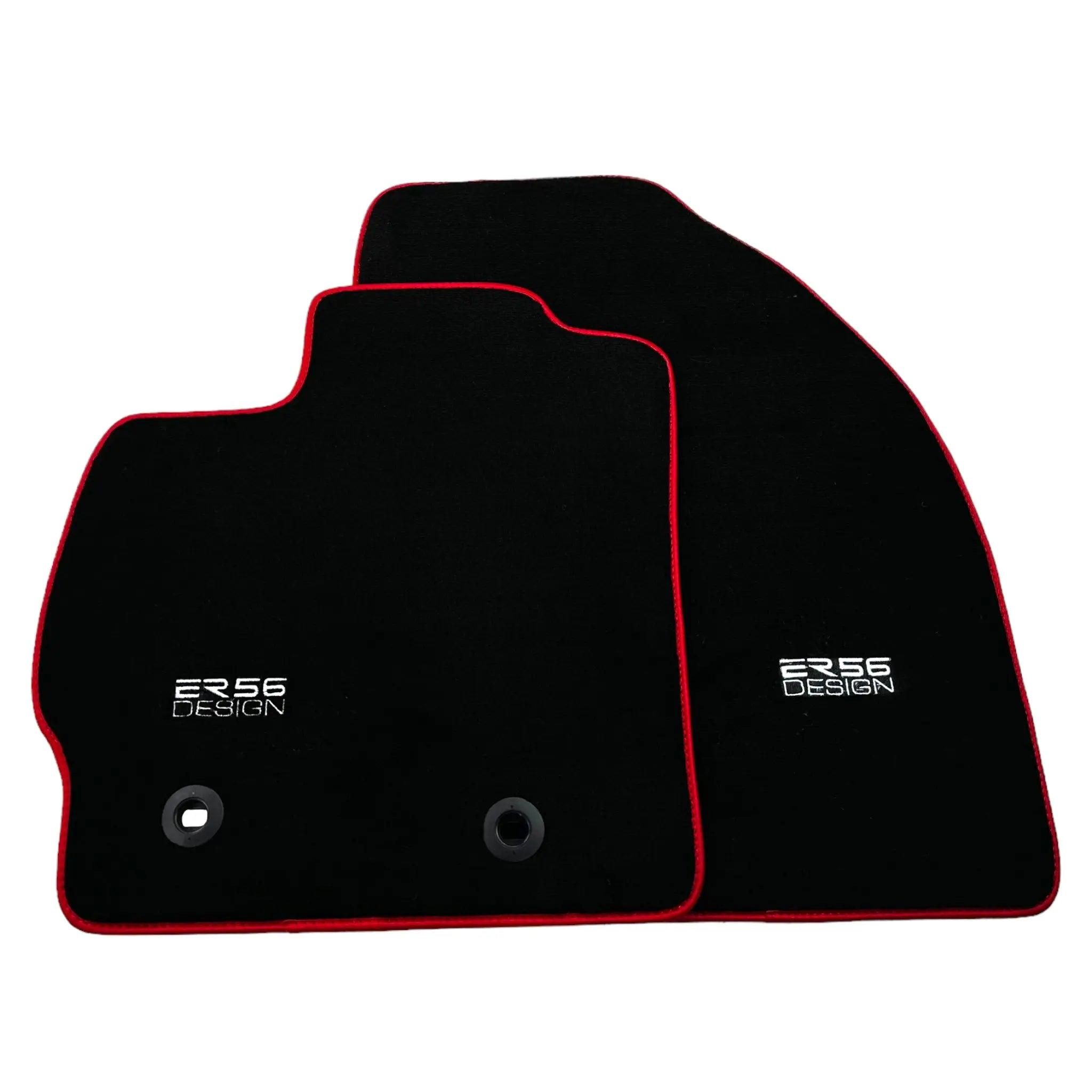 Black Floor Mats for Toyota Prius (2009-2012) ER56 Design with Red Trim