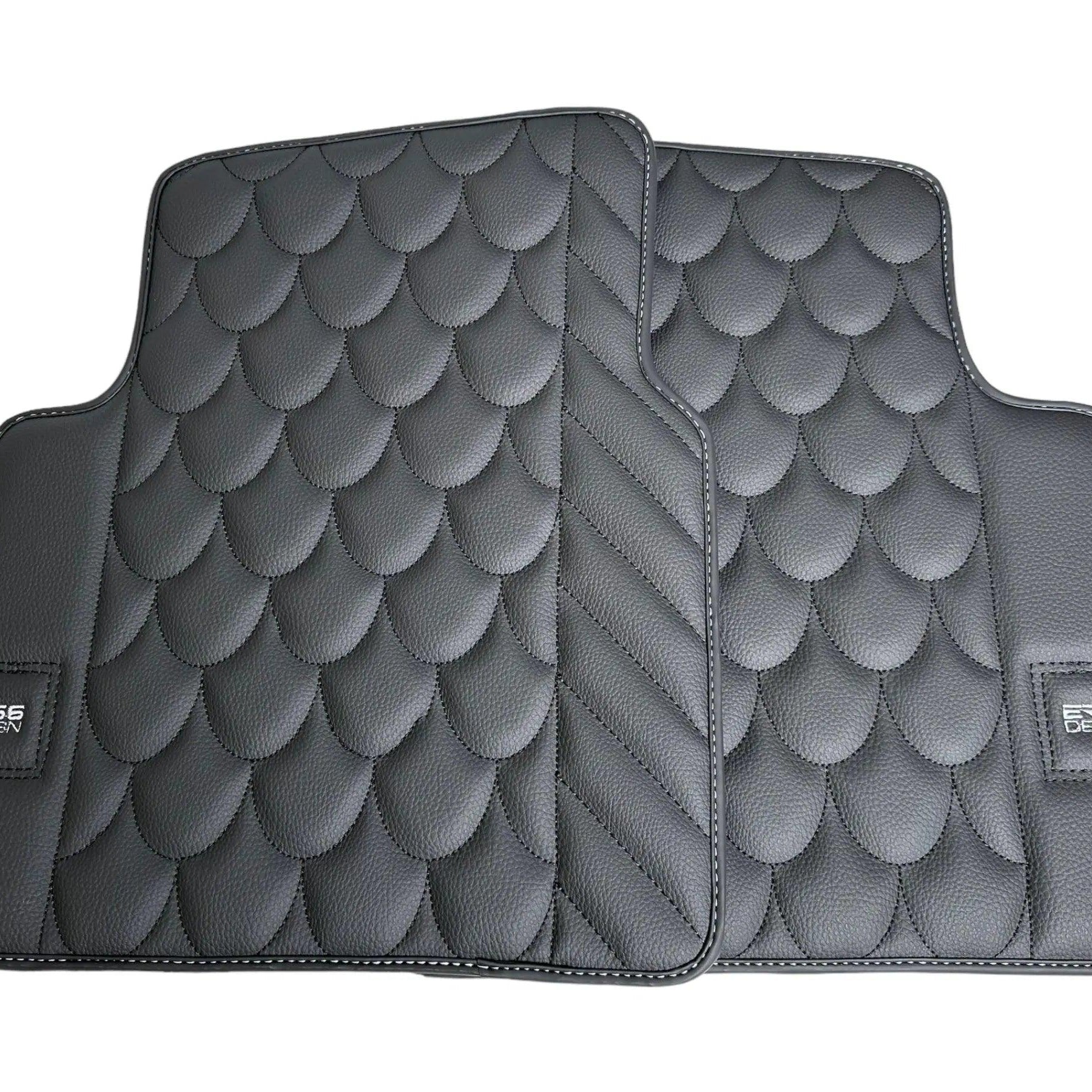 Black Leather Floor Mats For Mercedes-Benz G Class W461 (1979-2008) ER56 Design - AutoWin