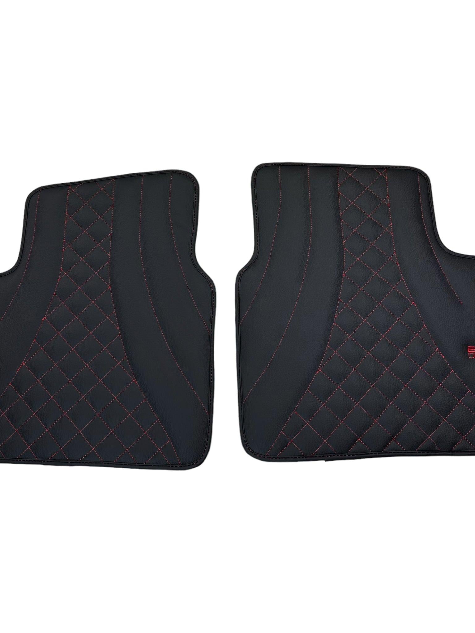 Black Leather Floor Mats for Mercedes-Benz G Class W463 2019-2022 ER56 Design