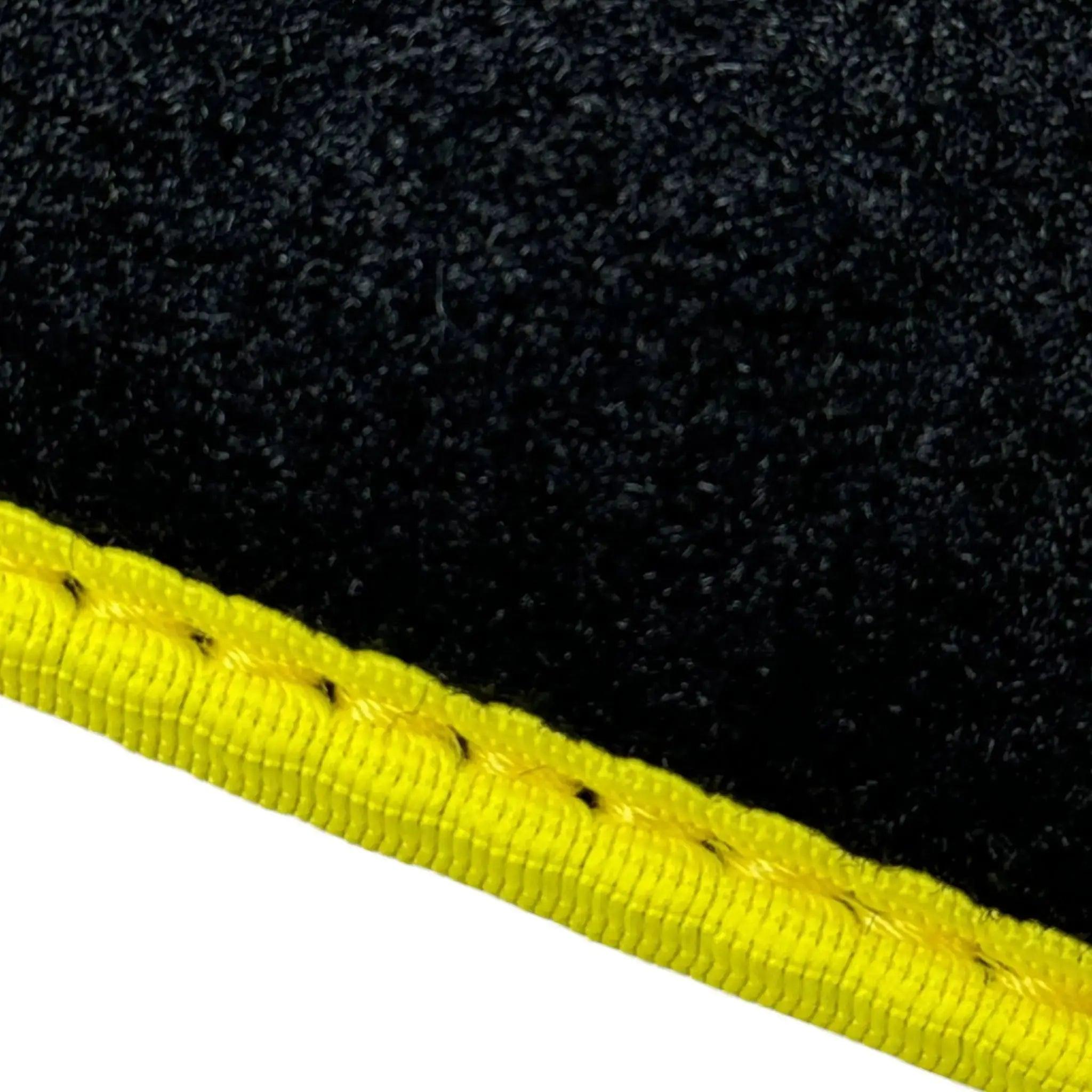 Black Mats For BMW 1 Series E88 Convertible | Fighter Jet Edition | Yellow Trim - AutoWin