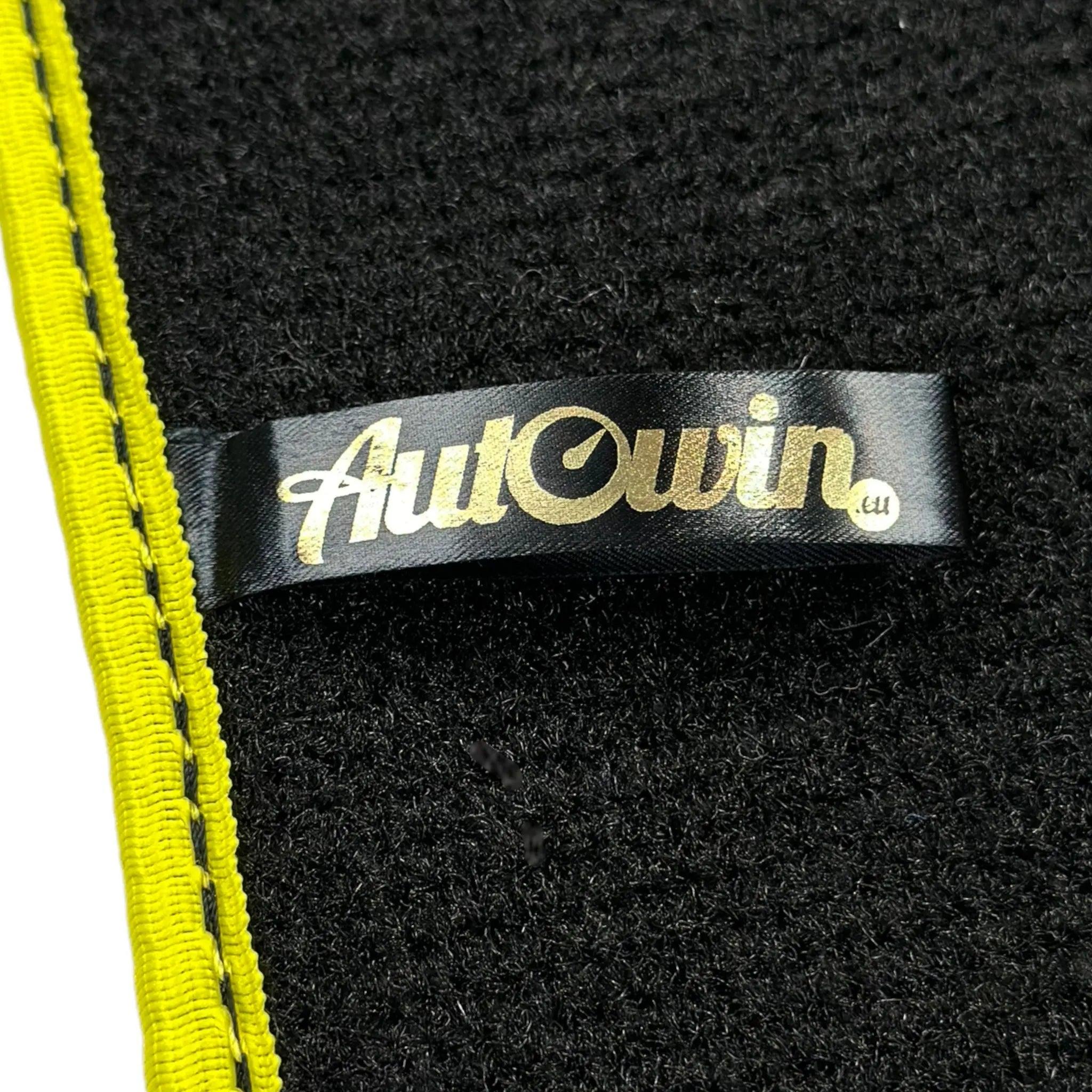 Black Mats For BMW 6 Series E24 Coupe | Yellow Trim - AutoWin