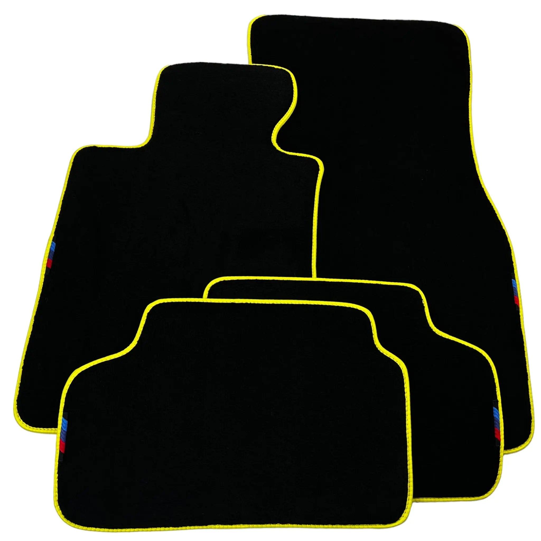 Black Mats For BMW 6 Series E64 Convertible | Yellow Trim - AutoWin