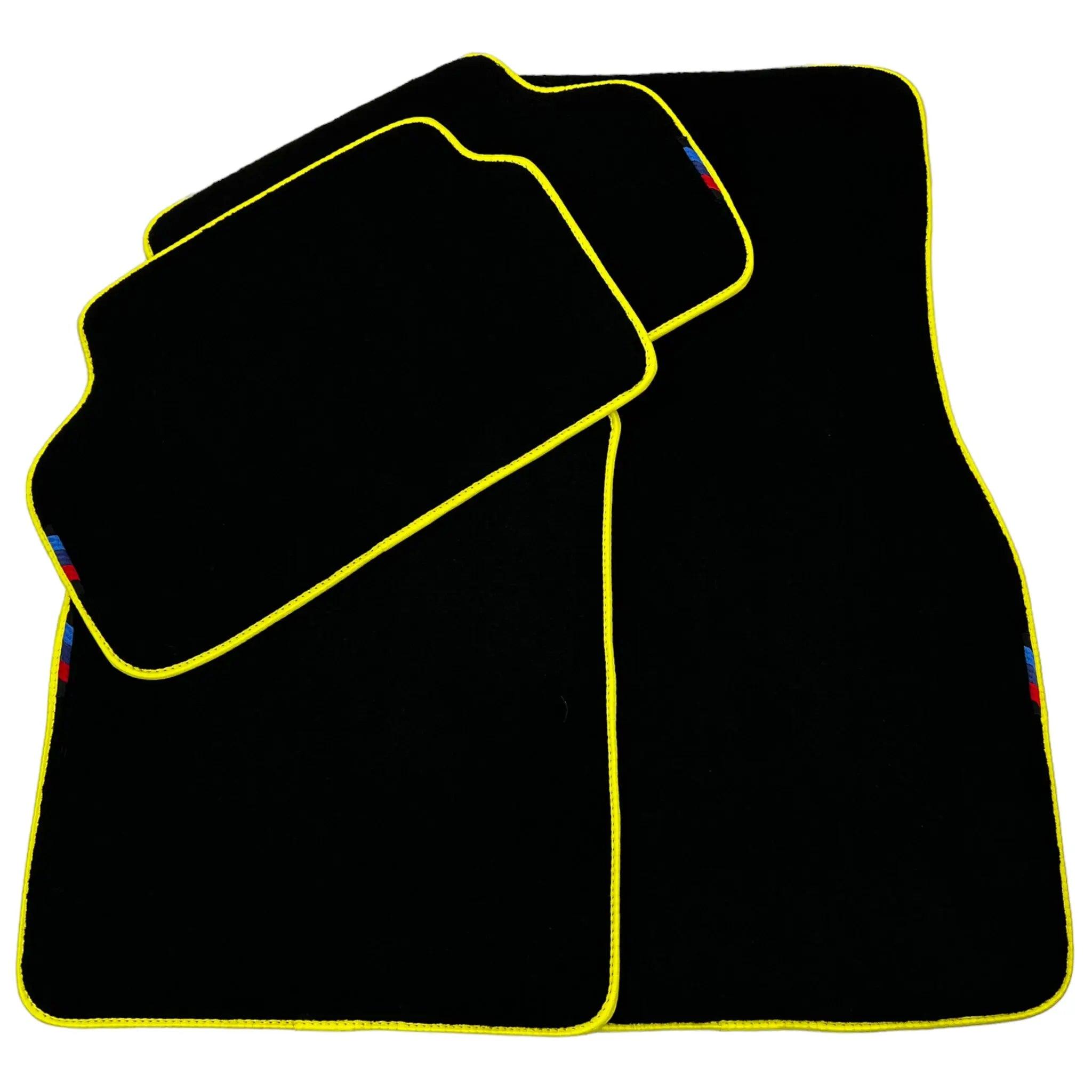 Black Mats For BMW 7 Series E32 | Yellow Trim - AutoWin