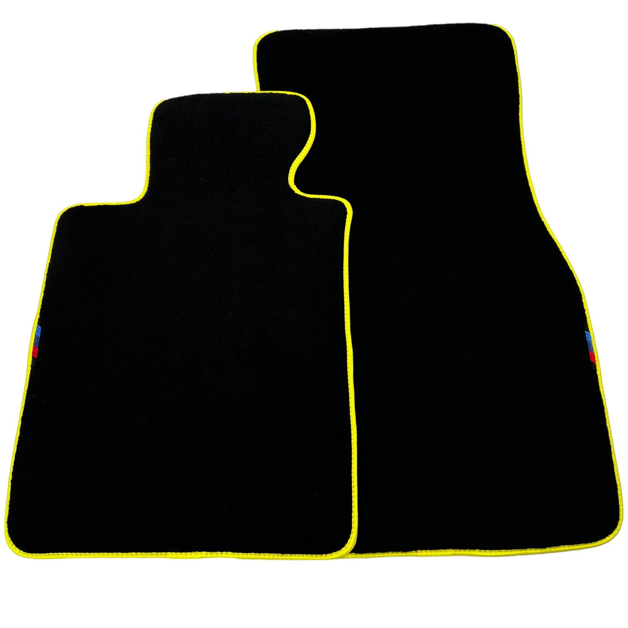 Black Mats For BMW 7 Series E38 Long | Yellow Trim - AutoWin