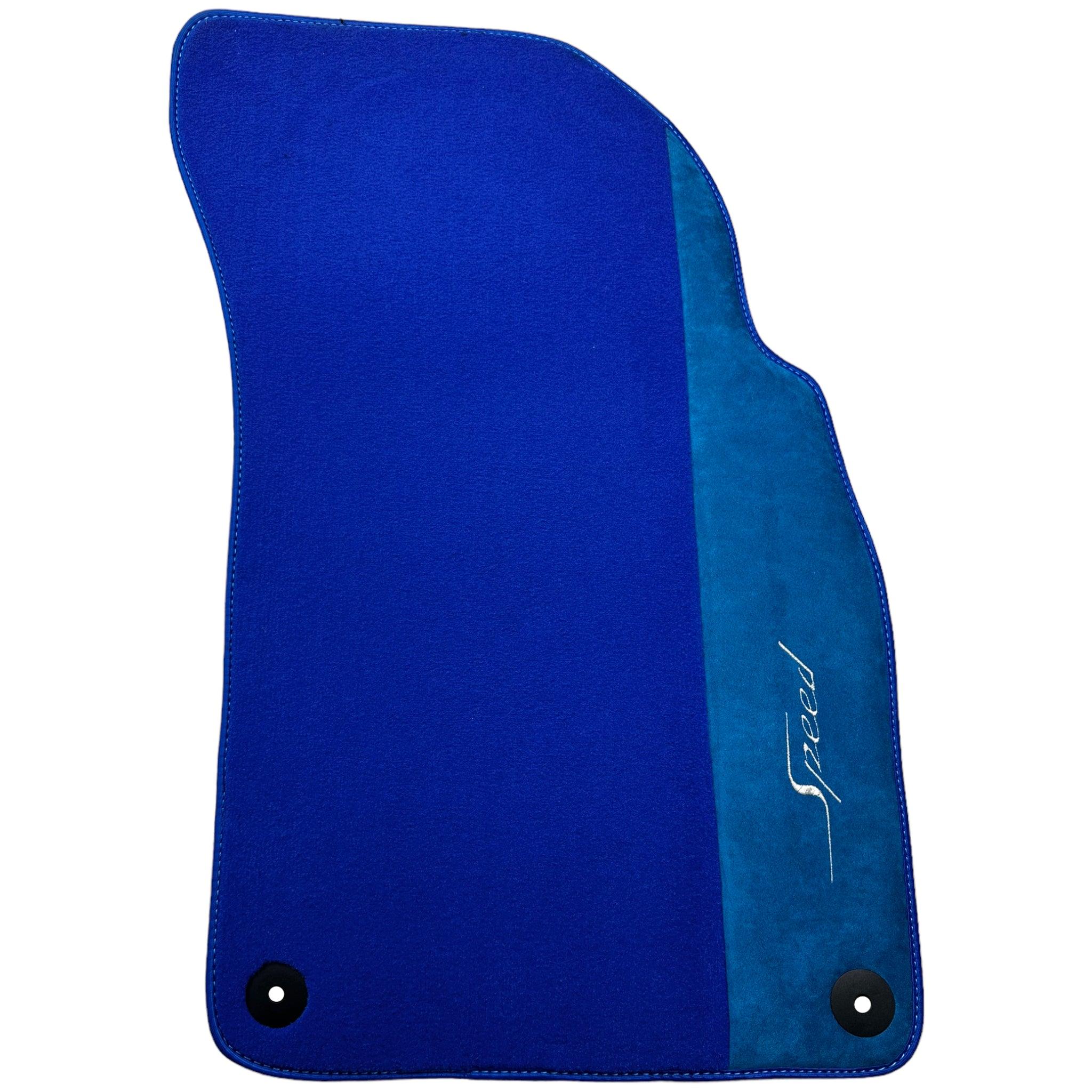 Blue Floor Mats For Bentley Bentayga (2015-2023) with Alcantara Leather