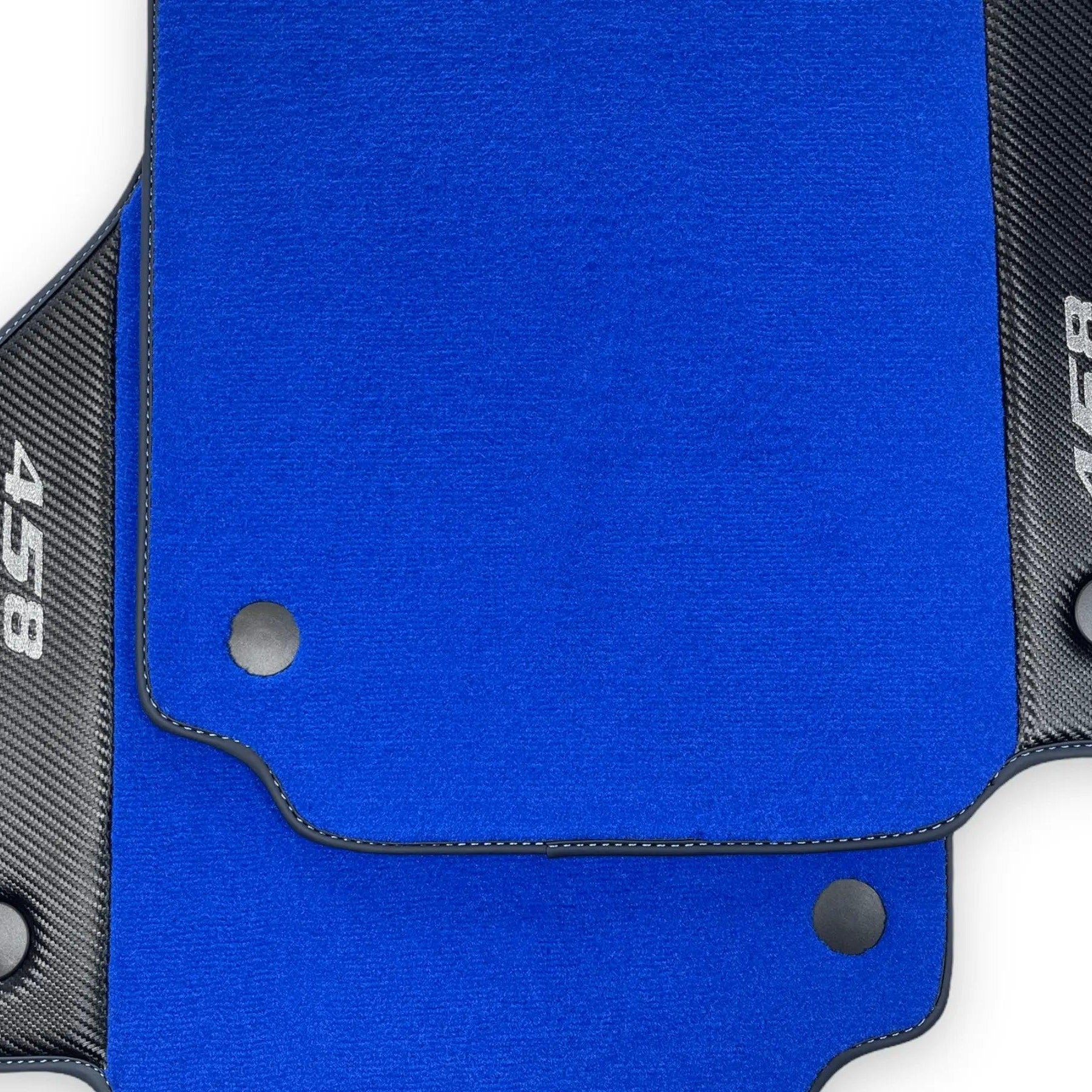 Blue Floor Mats For Ferrari 458 Italia 2009-2015 Carbon Fiber Leather - AutoWin
