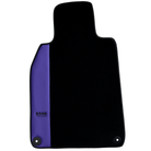 Black Floor Mats for Porsche 718 Boxster (2016-2023) with Purple Leather | ER56 Design - AutoWin