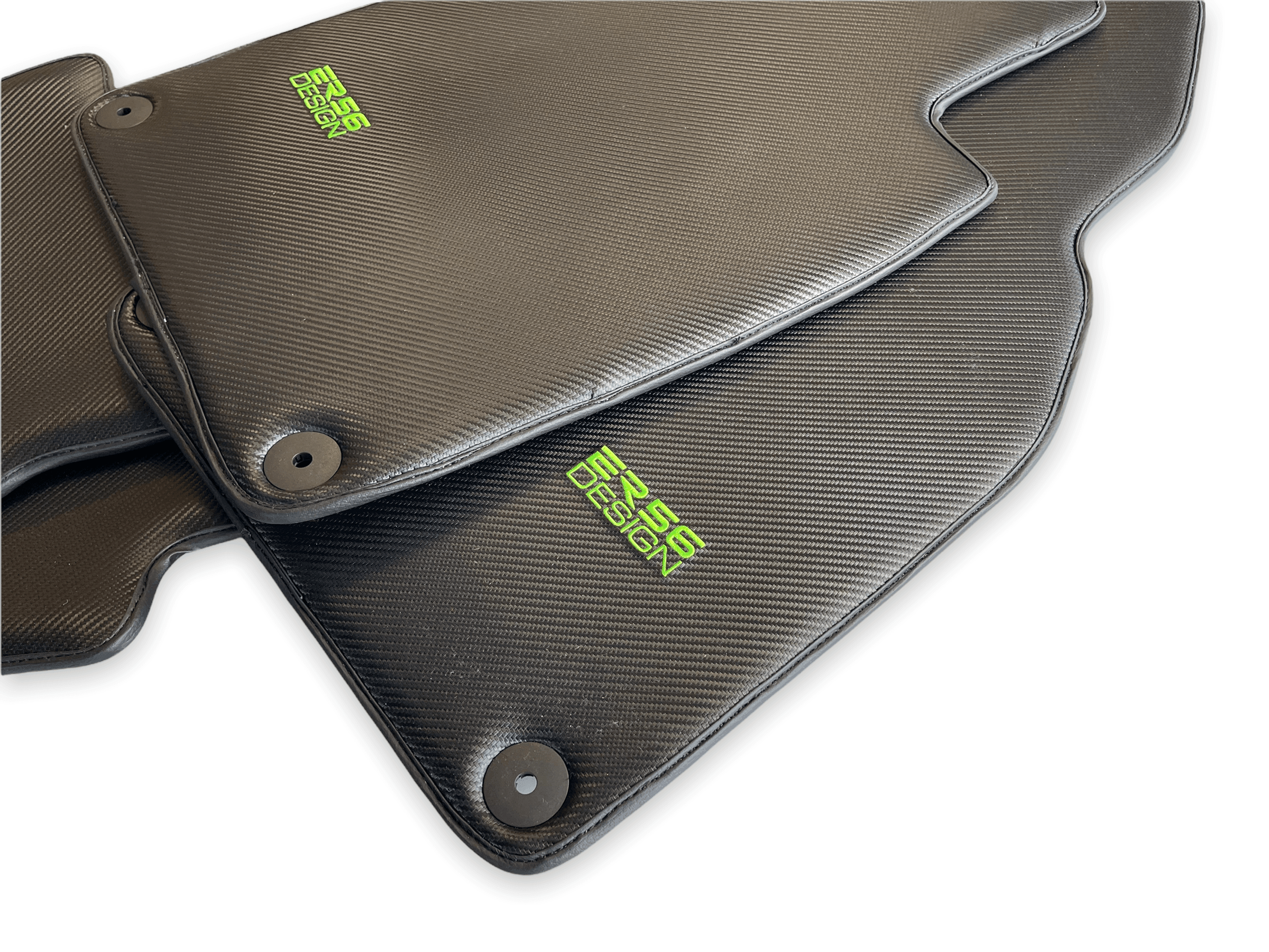Carbon Fiber Floor Mats for Porsche Cayenne (2018-2023) Green Sewing - AutoWin