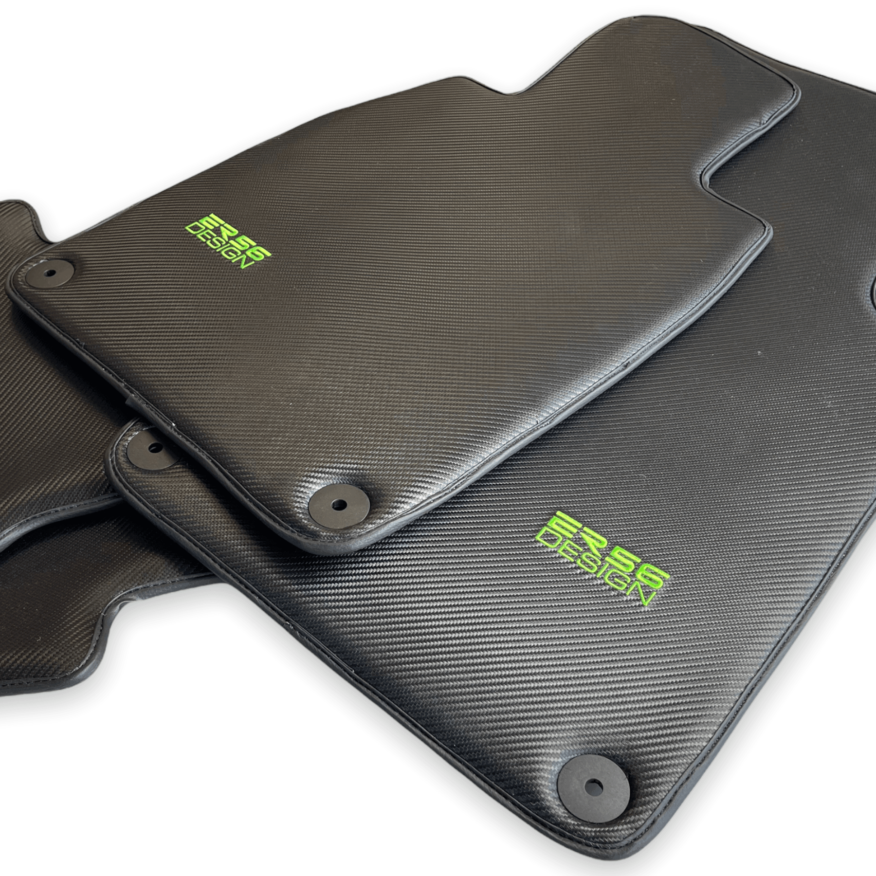 Carbon Fiber Floor Mats for Porsche Panamera (2009-2016) Green Sewing - AutoWin