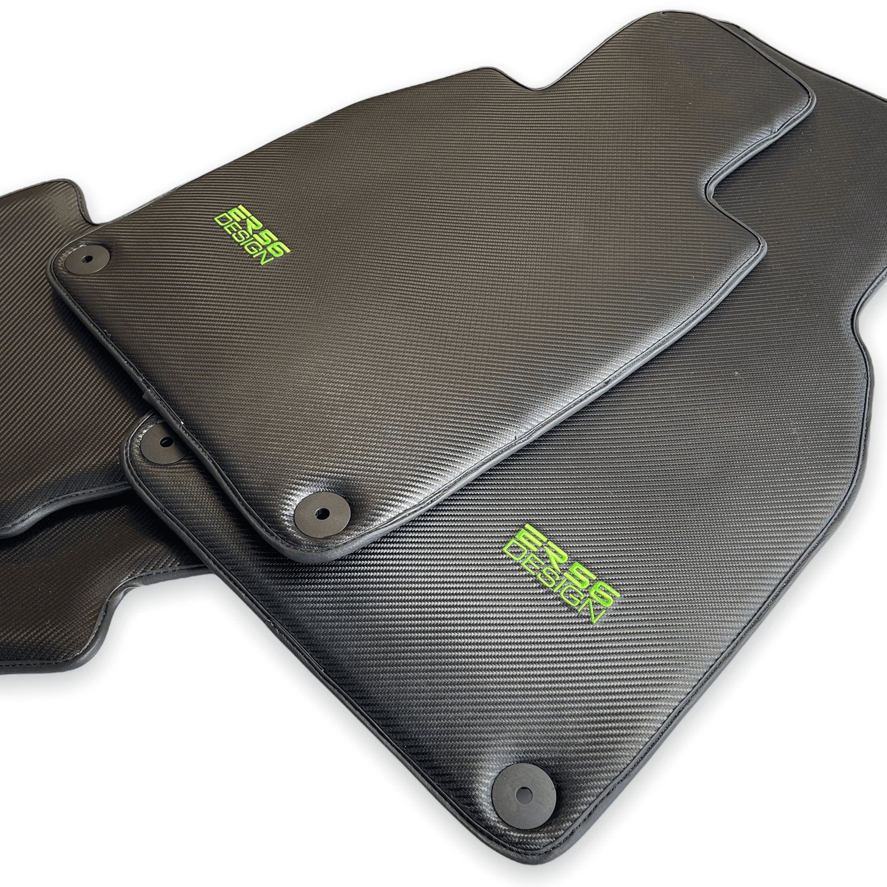 Carbon Fiber Floor Mats for Porsche Panamera (2017-2023) Green Sewing - AutoWin