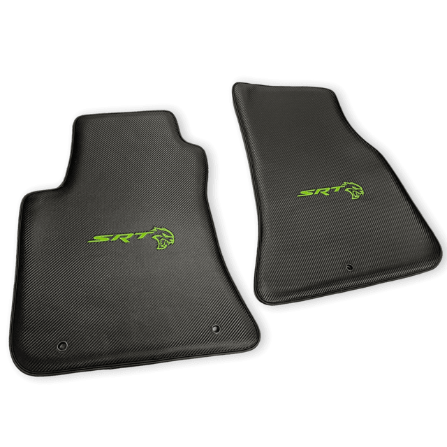 Carbon Leather Floor Mats For Dodge Challenger Srt 2011-2021 - AutoWin