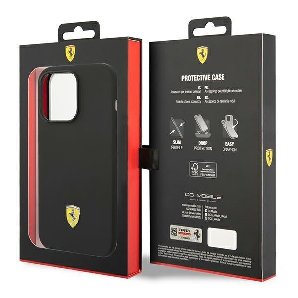 Ferrari Silicone Metal Logo Hardcase for iPhone 14 Pro Max 6.7"