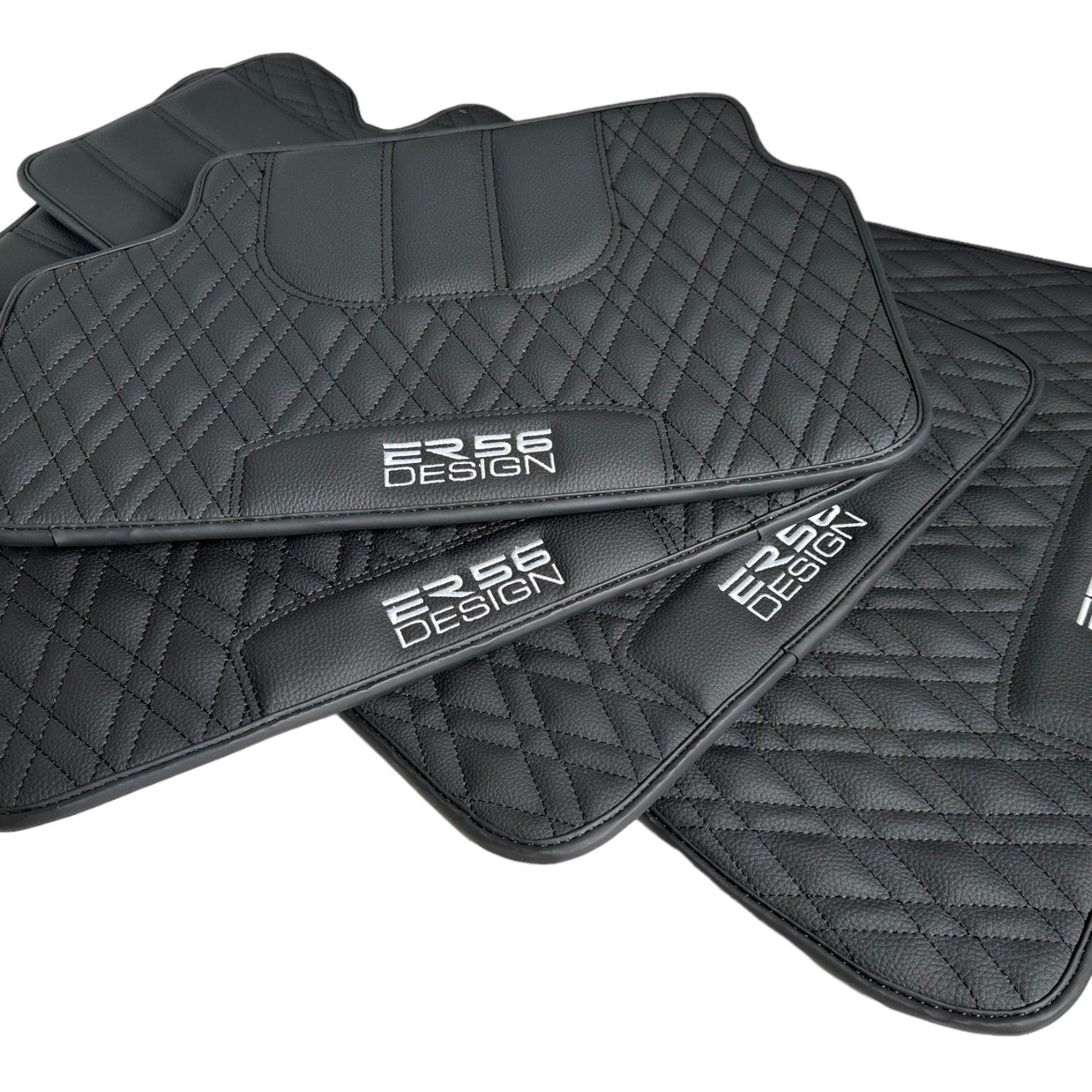 Floor Mats For BMW X5M F85 SUV Black Leather Er56 Design - AutoWin