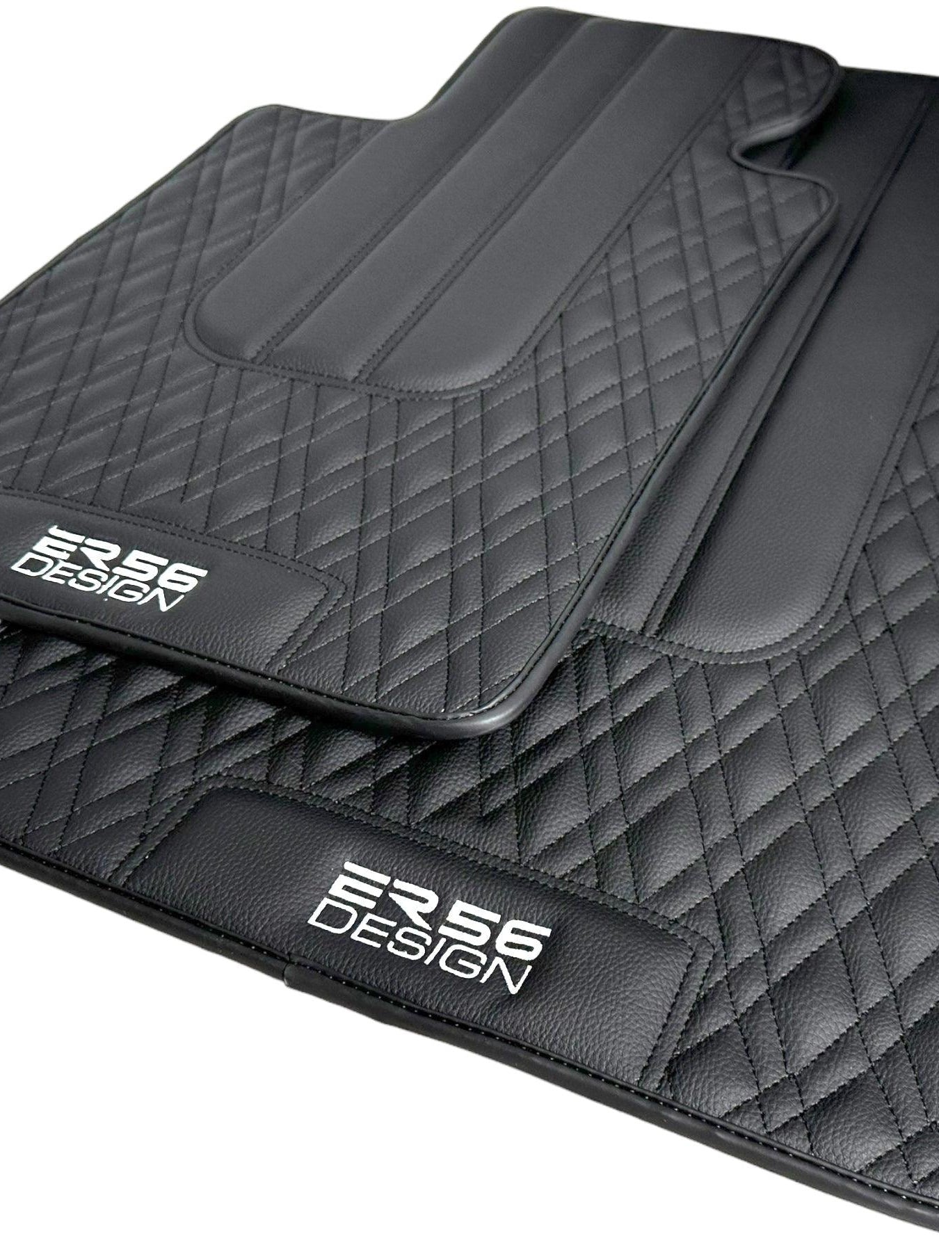 Floor Mats For BMW Z4 Series E86 Coupe (2003-2008) Black Leather Er56 Design - AutoWin