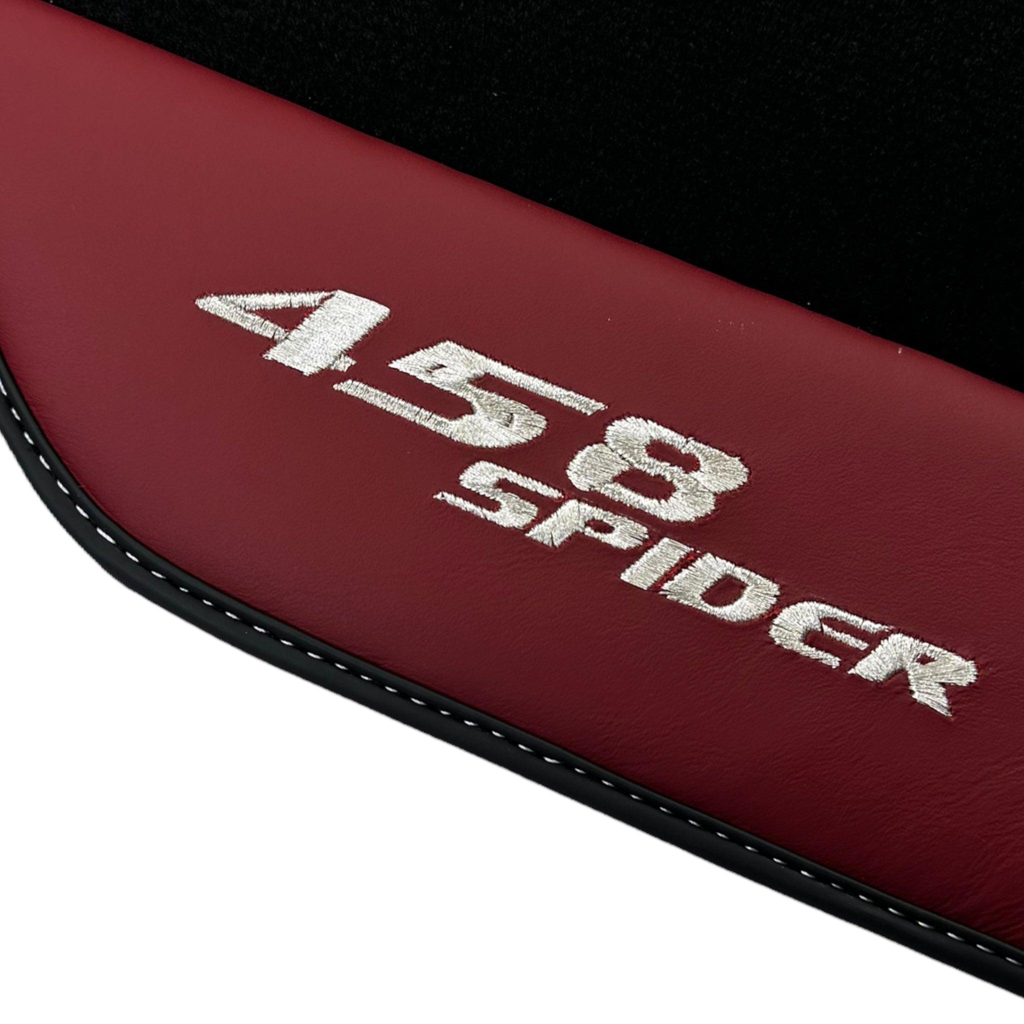 Floor Mats for Ferrari 458 Spider (2012-2015) with Bordeaux Nappa Leather