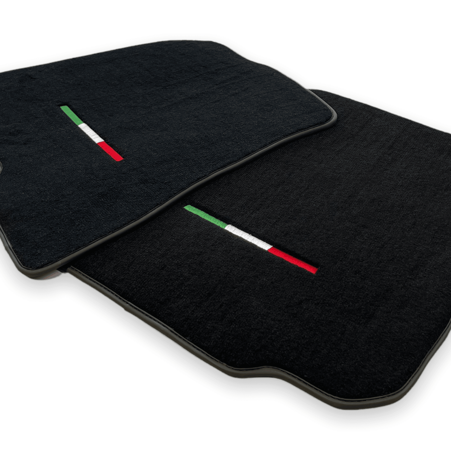 Floor Mats For Ferrari F12 Berlinetta Black Tailored Carpets With Italian Emblem - AutoWin