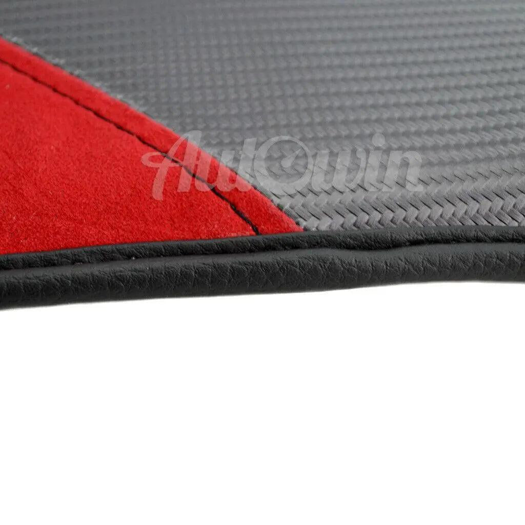 Floor Mats For Ferrari F430 2004-2009 Carbon & Alcantara Leather F430 Emblem - AutoWin