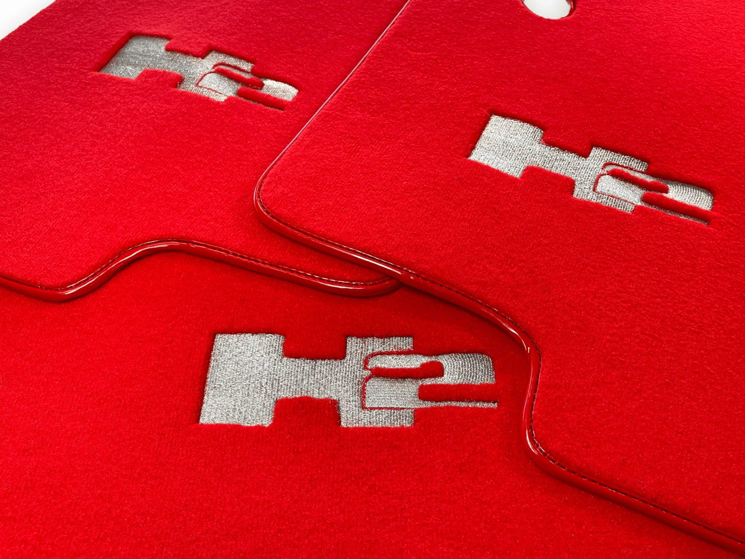 Floor Mats For Hummer H2 2003-2009 Tailored Dark Red Color Carpets - AutoWin