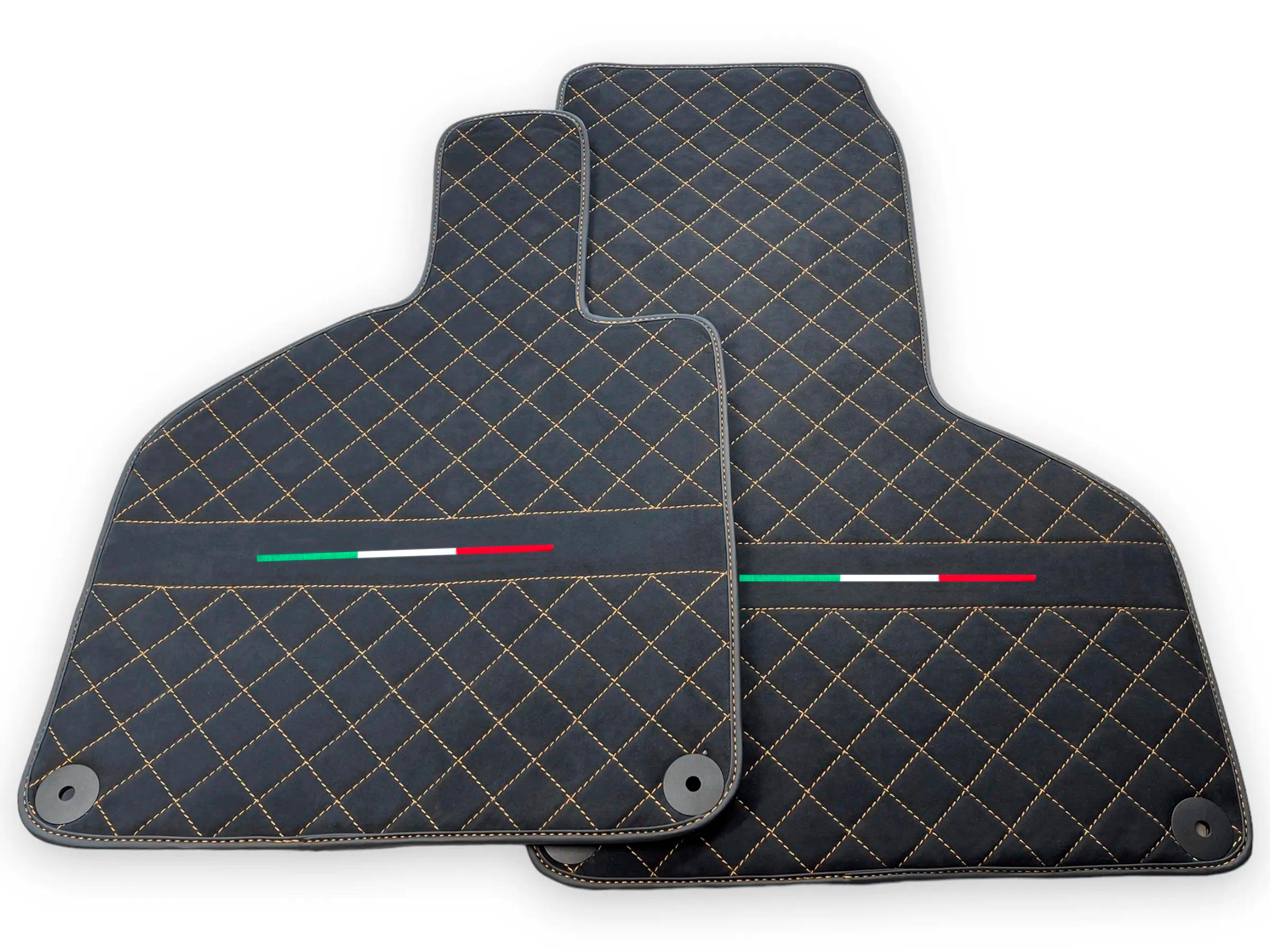 Floor Mats for Lamborghini Huracan Perfomante Alcantara Leather | Italian Flague