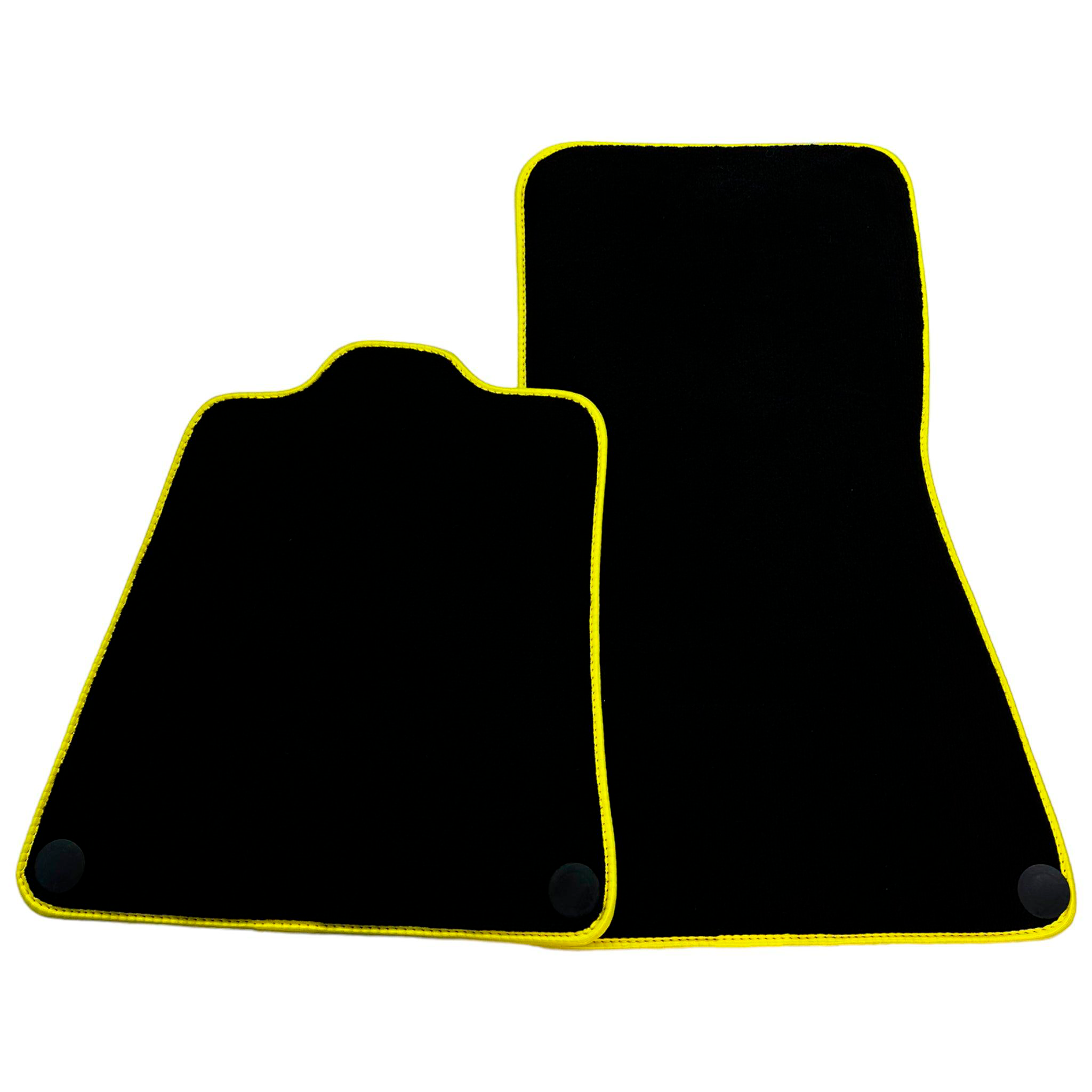 Floor Mats For McLaren 570S (2015-2021) Black Tailored With Yellow Trim - AutoWin