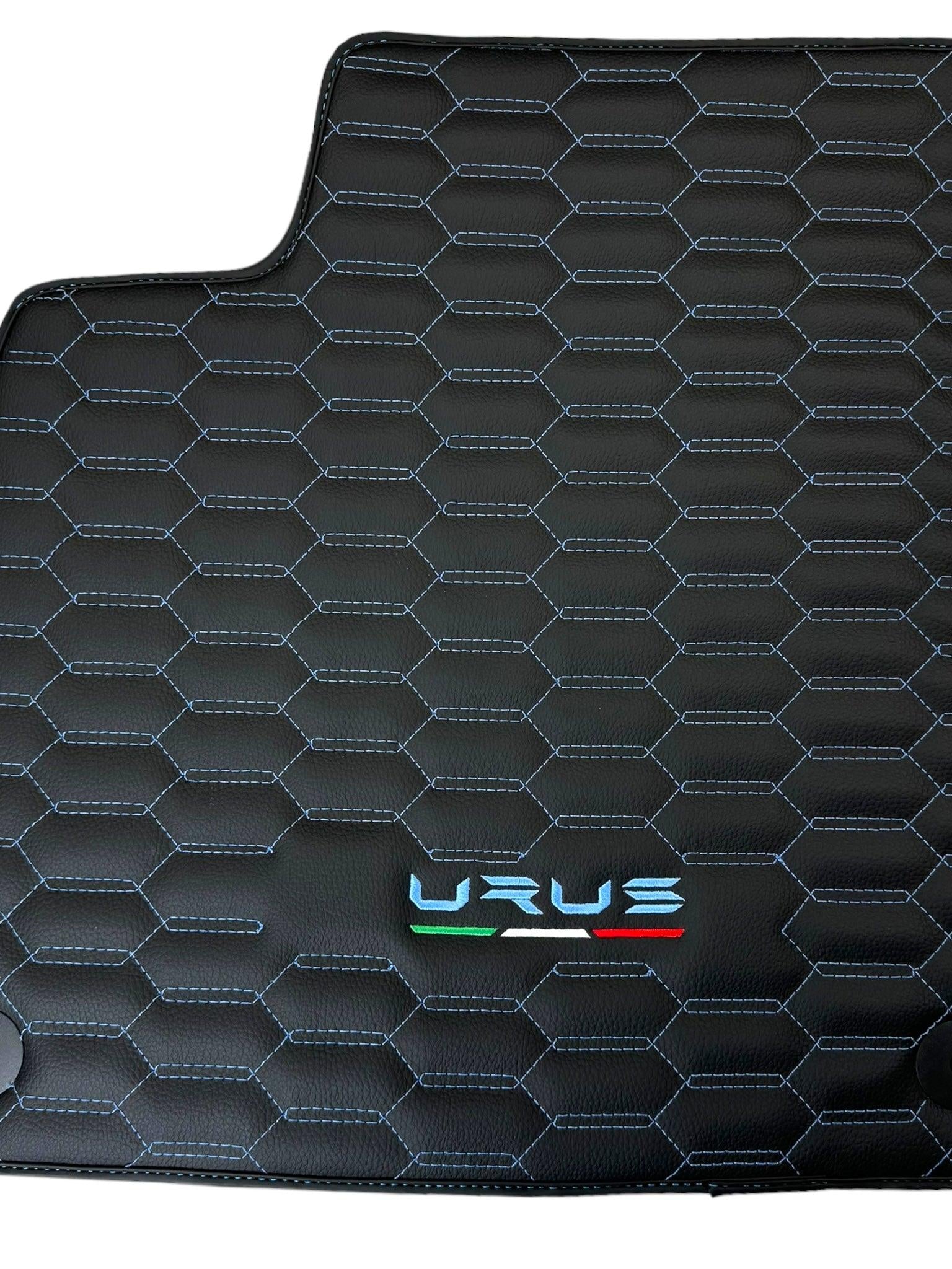 Floor Mats Set with Trunk Mat for Lamborghini Urus with Black Leather - AutoWin