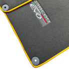 Gray Floor Mats for Lamborghini Huracan EVO (2014-2023) with Yellow Trim