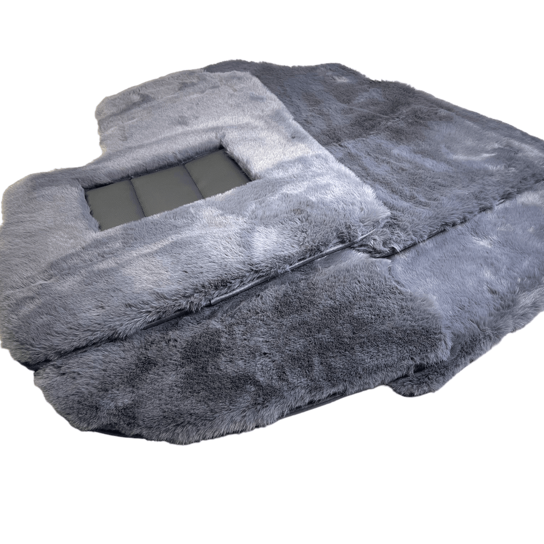 Gray Sheepskin Floor Mats For Bentley Continental Gt (2003–2017) Er56 Design - AutoWin