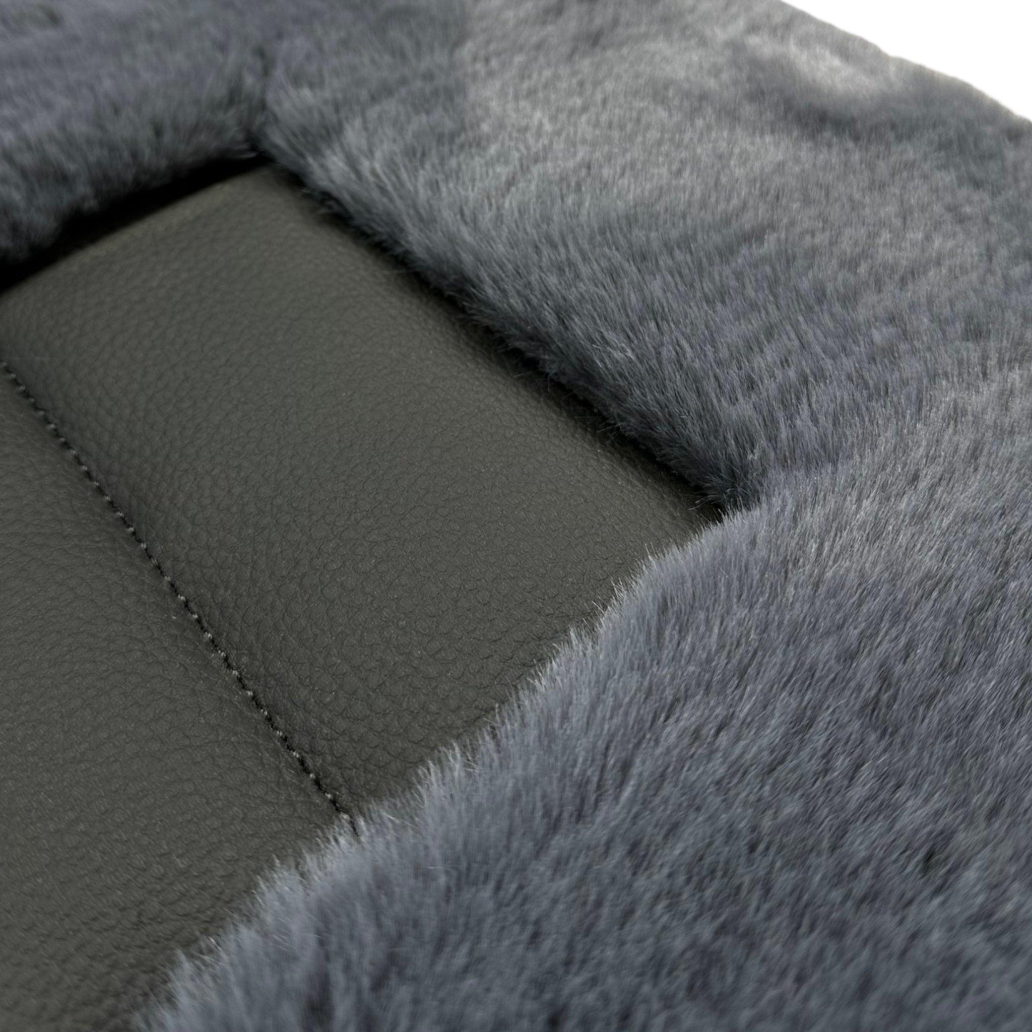 Gray Sheepskin Floor Mats For Bentley Continental GTC (2011-2018) Er56 Design