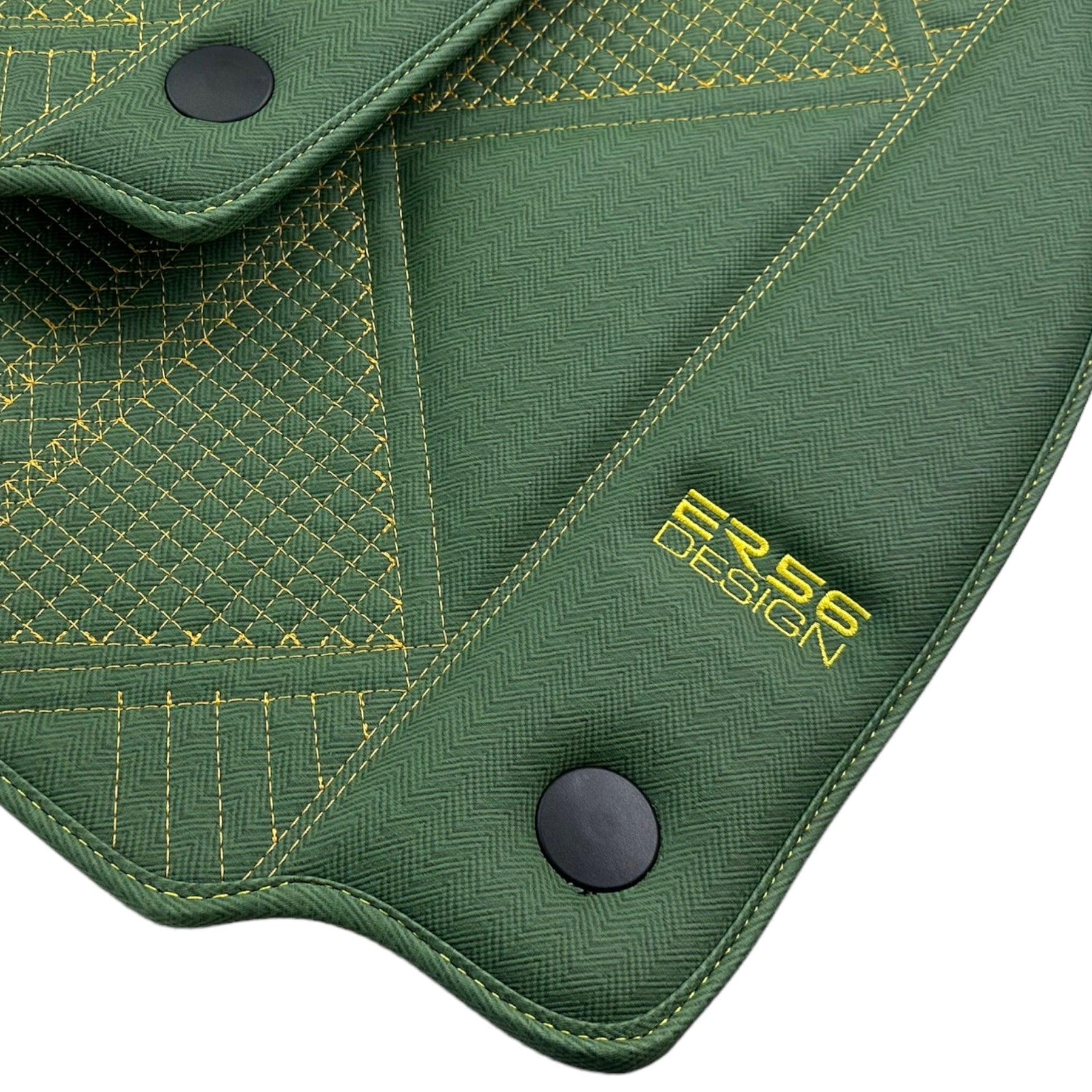 Green Leather Floor Mats For Ferrari 488 Pista Spider (2019-2021) ER56 Design