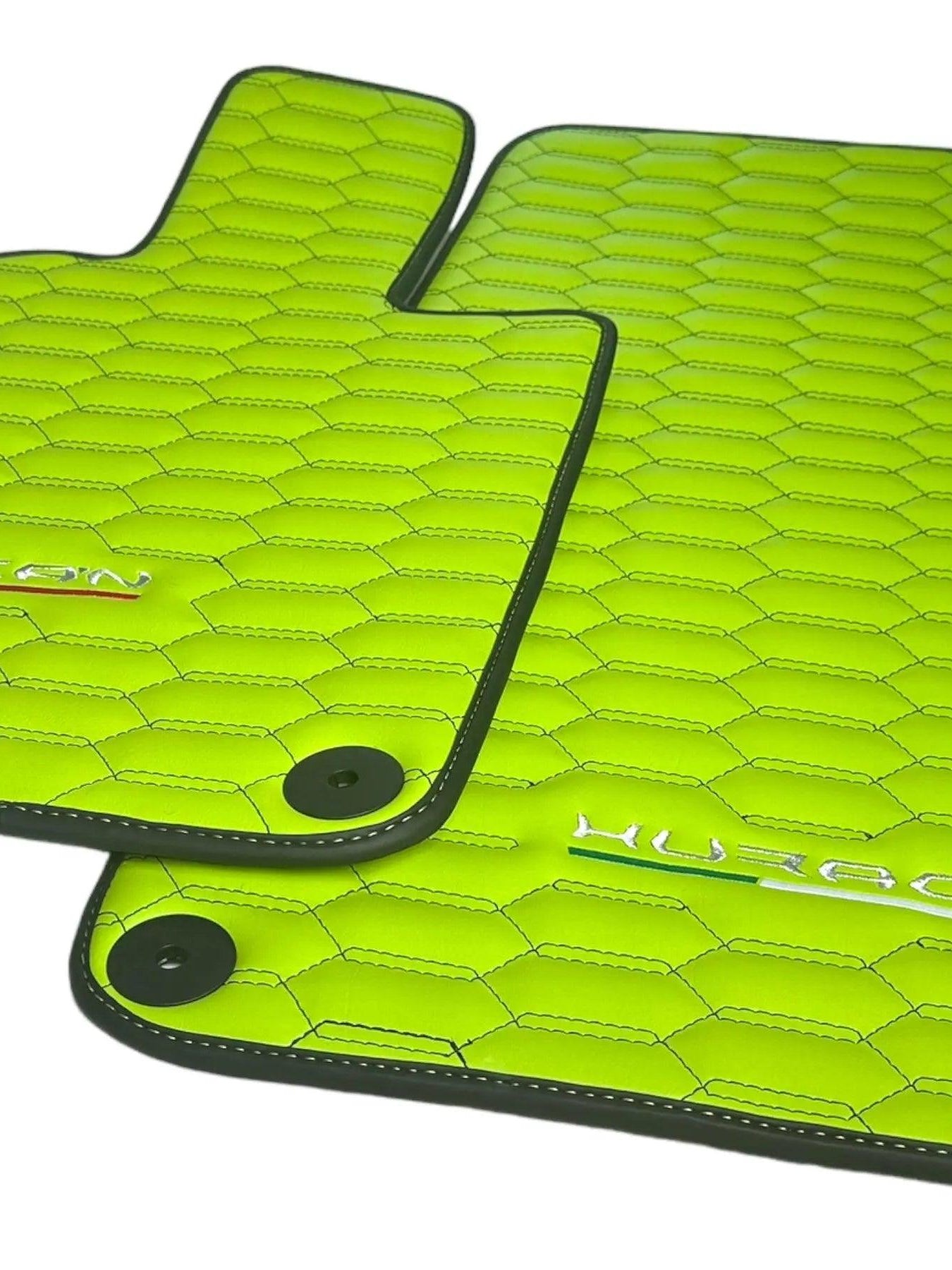 Green Leather Floor Mats for Lamborghini Huracan - AutoWin