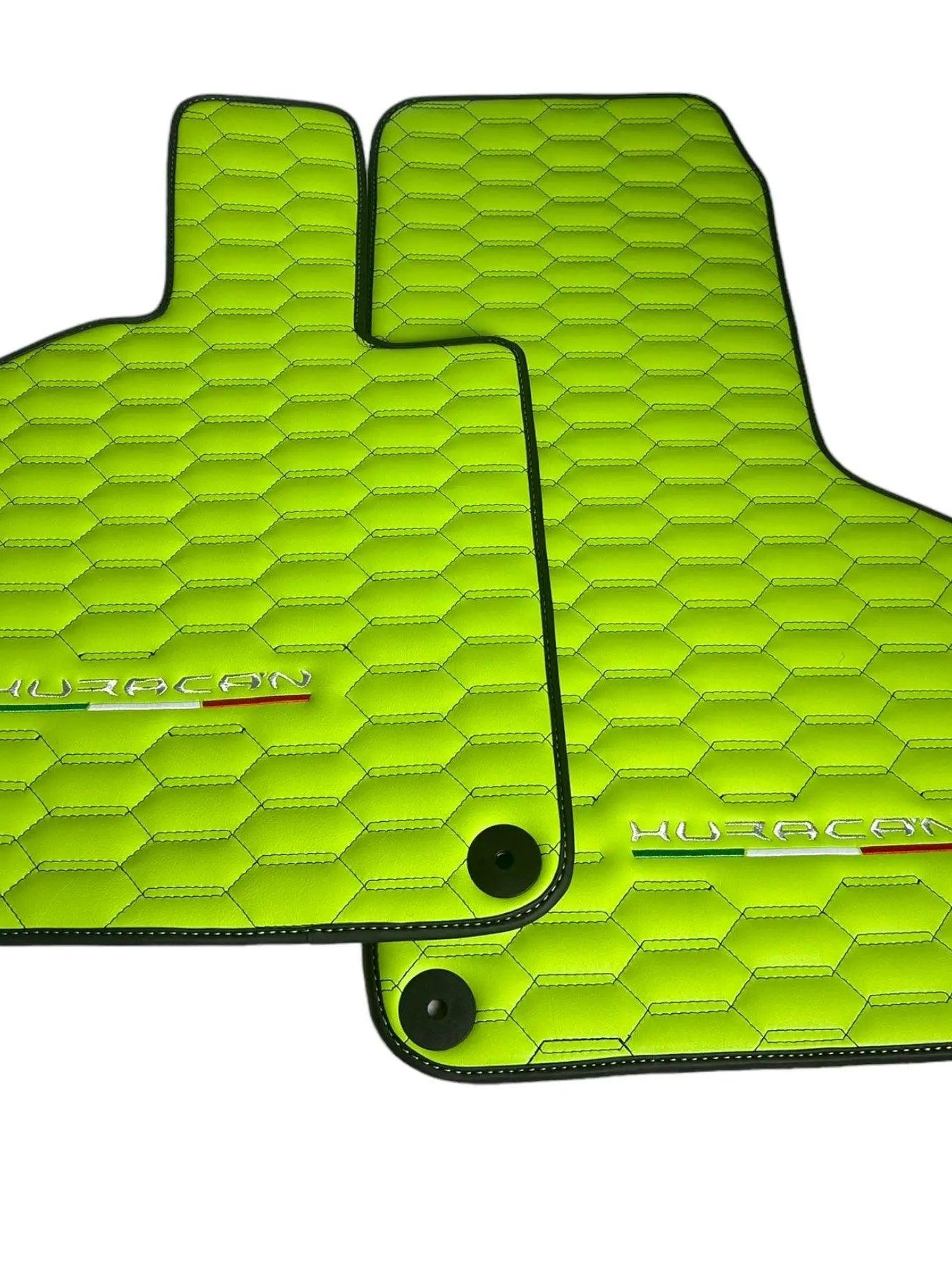 Green Leather Floor Mats for Lamborghini Huracan - AutoWin